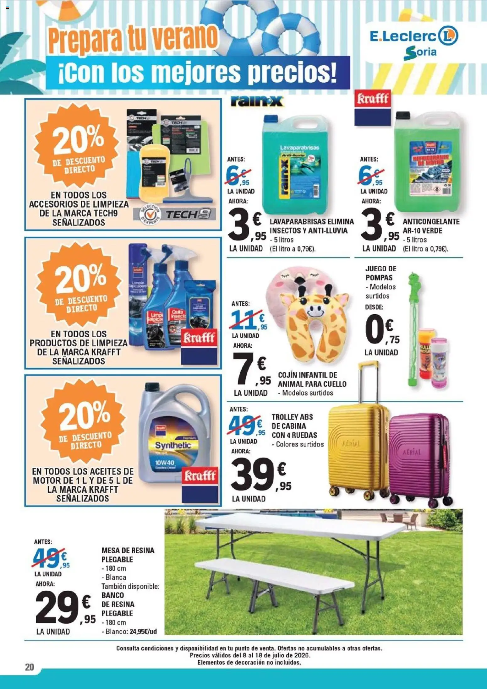 E.Leclerc folleto Soria │ válido desde el 08/07/2026 | Página: 20 | Productos: Cojín, Mesa