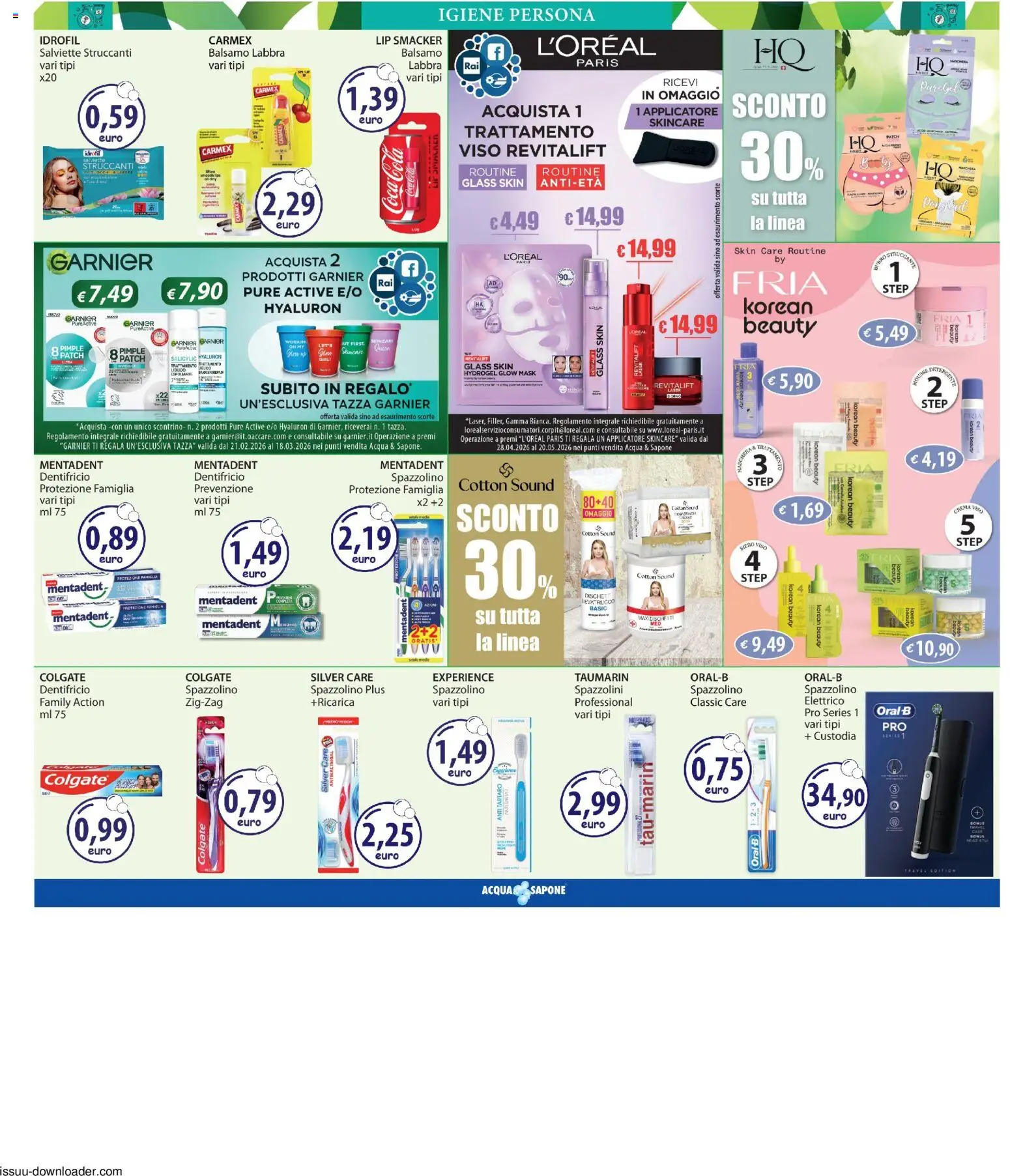 Volantino Acqua e Sapone del 07.05.2026 | Pagina: 7 | Prodotti: Salviette struccanti, Sapone, Spazzolino, Acqua