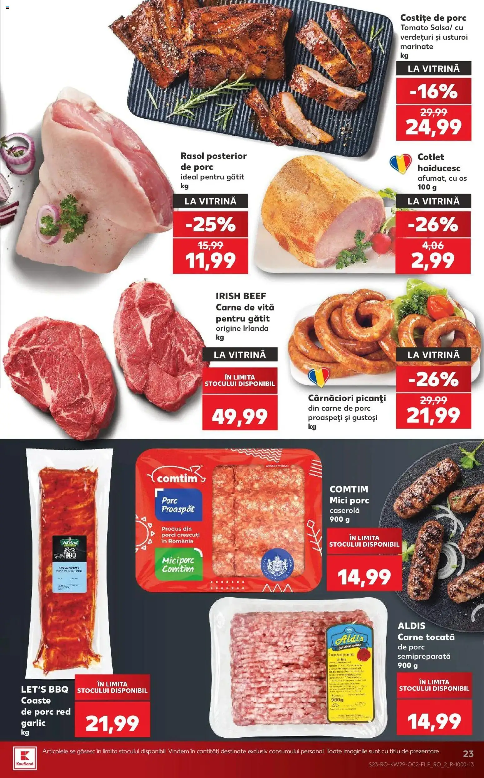 Noul catalog Kaufland – valabil de la 15.07.2026 | Pagină: 23 | Produse: Vită, Caserola, Cotlet, Usturoi