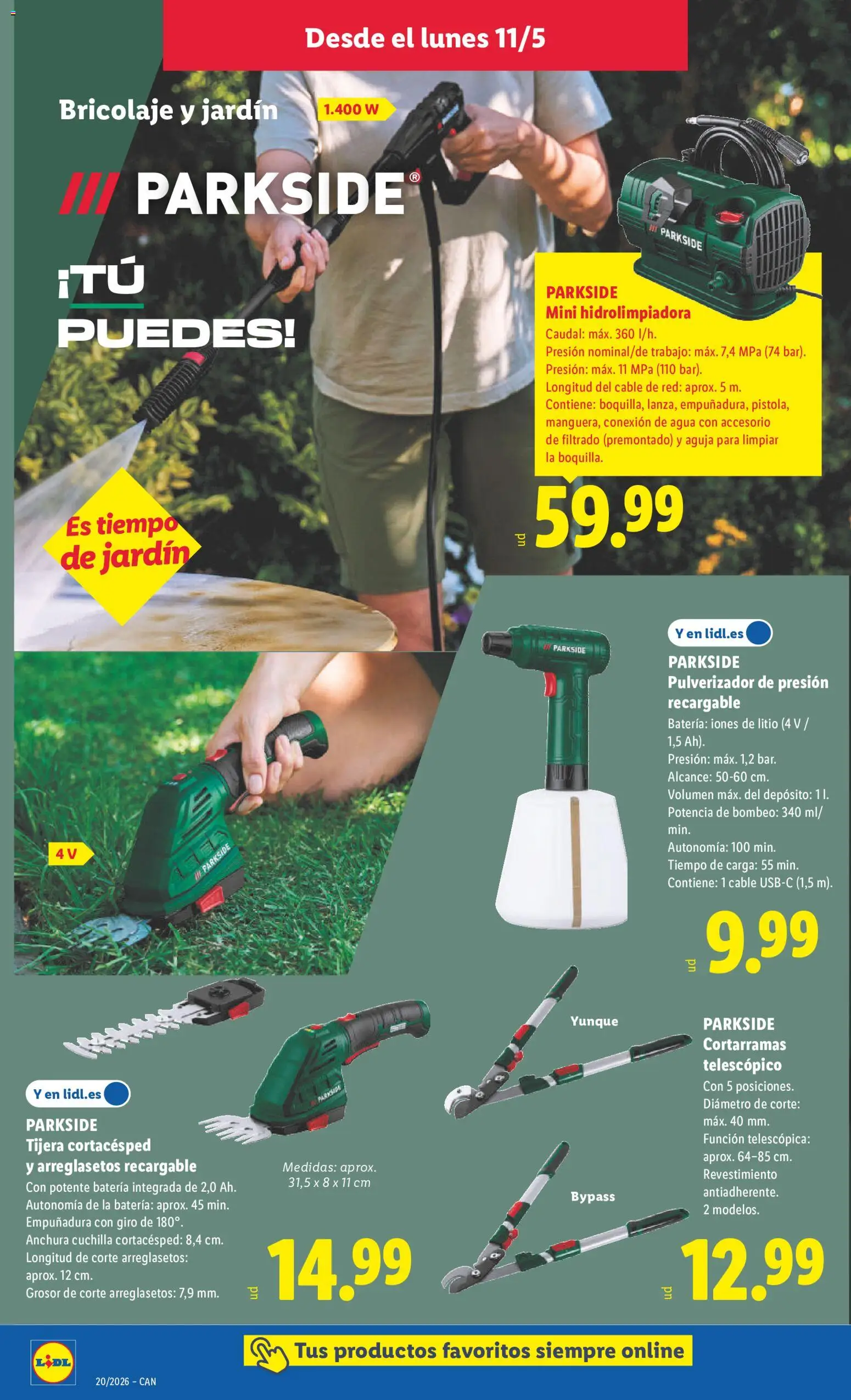 Lidl folleto de bazar │ válido desde el 11.05.2026 | Página: 6 | Productos: Hidrolimpiadora, Cable, Απολυμαντικό, Batería