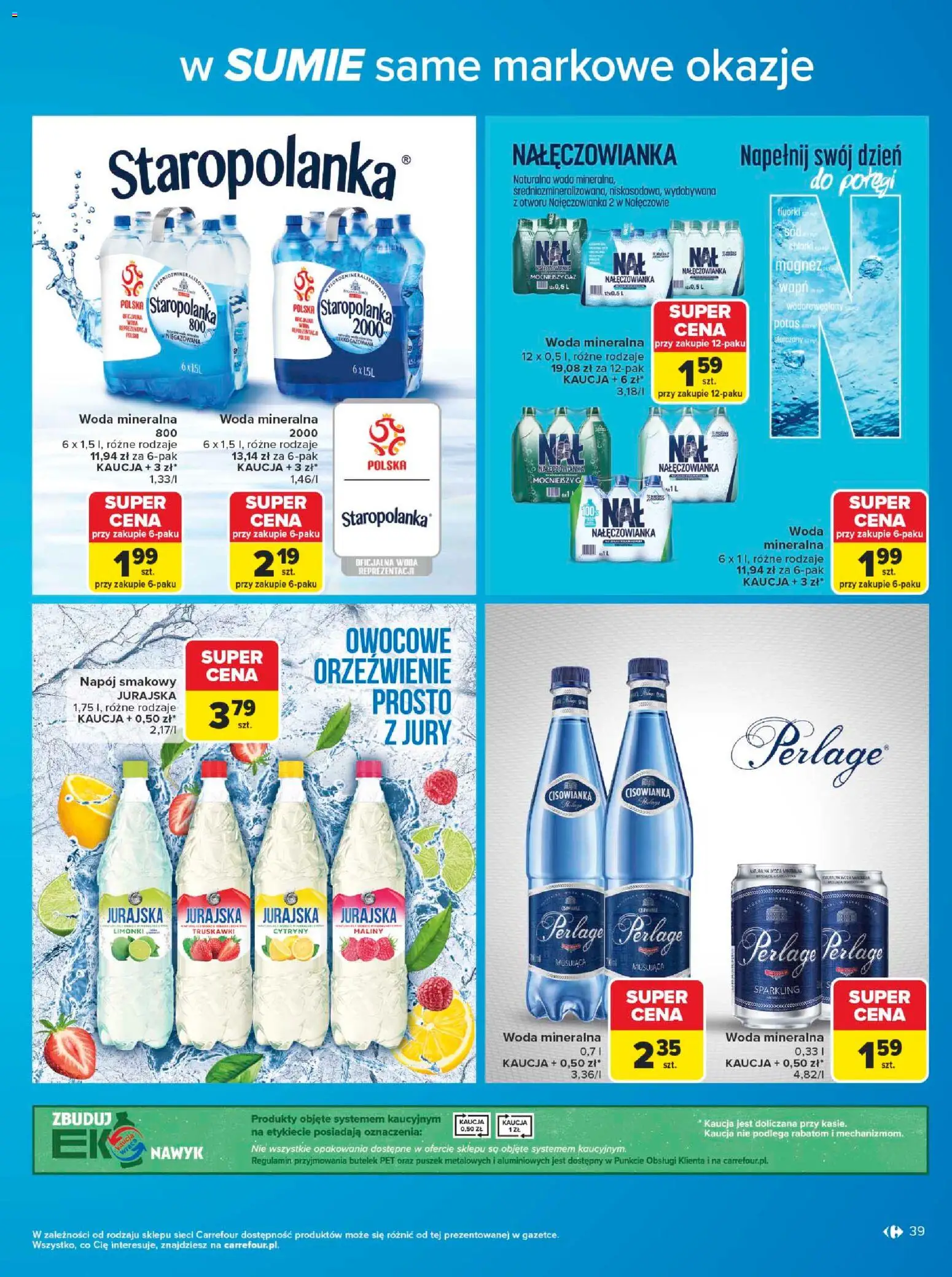 Carrefour gazetka - W sumie same markowe okazje od 08.06.2026 | Strona: 39 | Produkty: Maliny, Cytryny, Truskawki, Woda