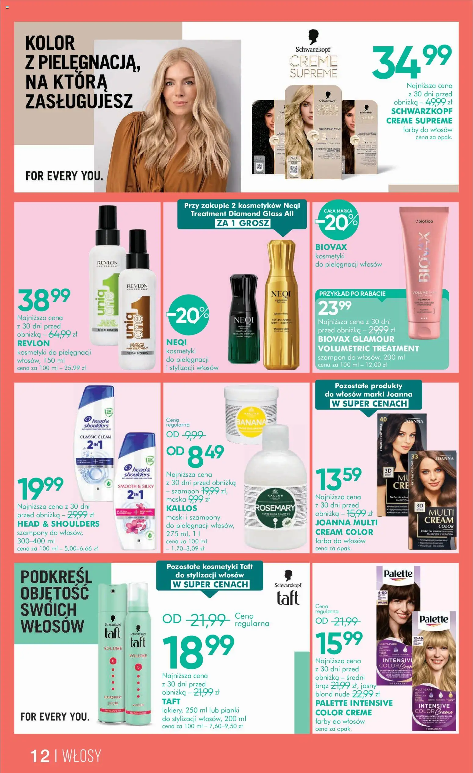 Super-pharm gazetka od 29.06.2026 | Strona: 12 | Produkty: Farby do włosów, Pianki, Szampon, Maska