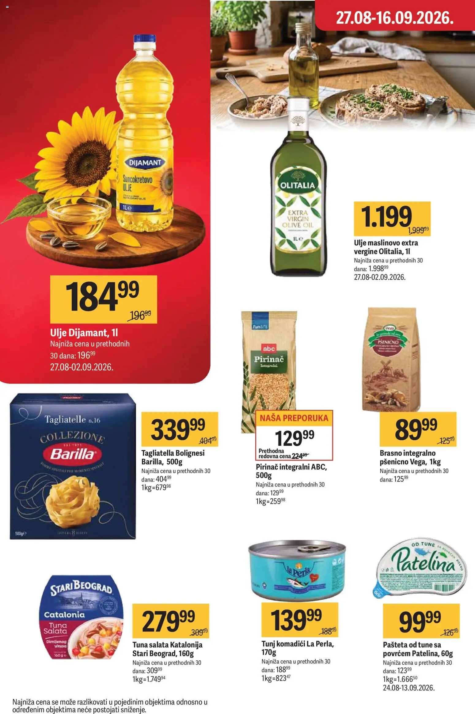Maxi katalog - važi od 27.08.2026 | Strana: 23 | Proizvode: Tuna, Brašno, Tagliatelle, Ulje