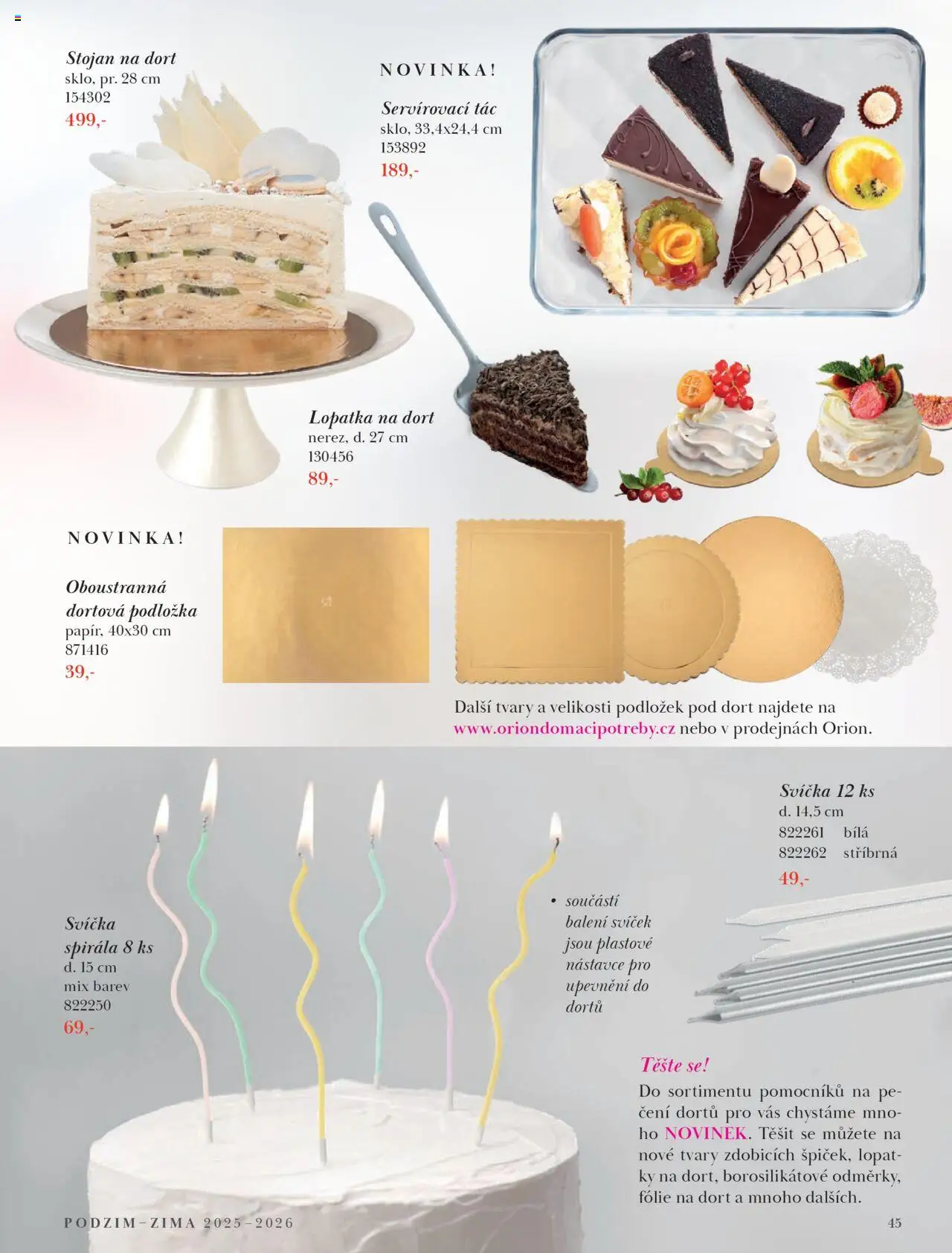 Orion katalog - Podzim/zima od 23.09.2025 | Strana: 45 | Produkty: Fólie, Tác, Svíčka, Lopatka