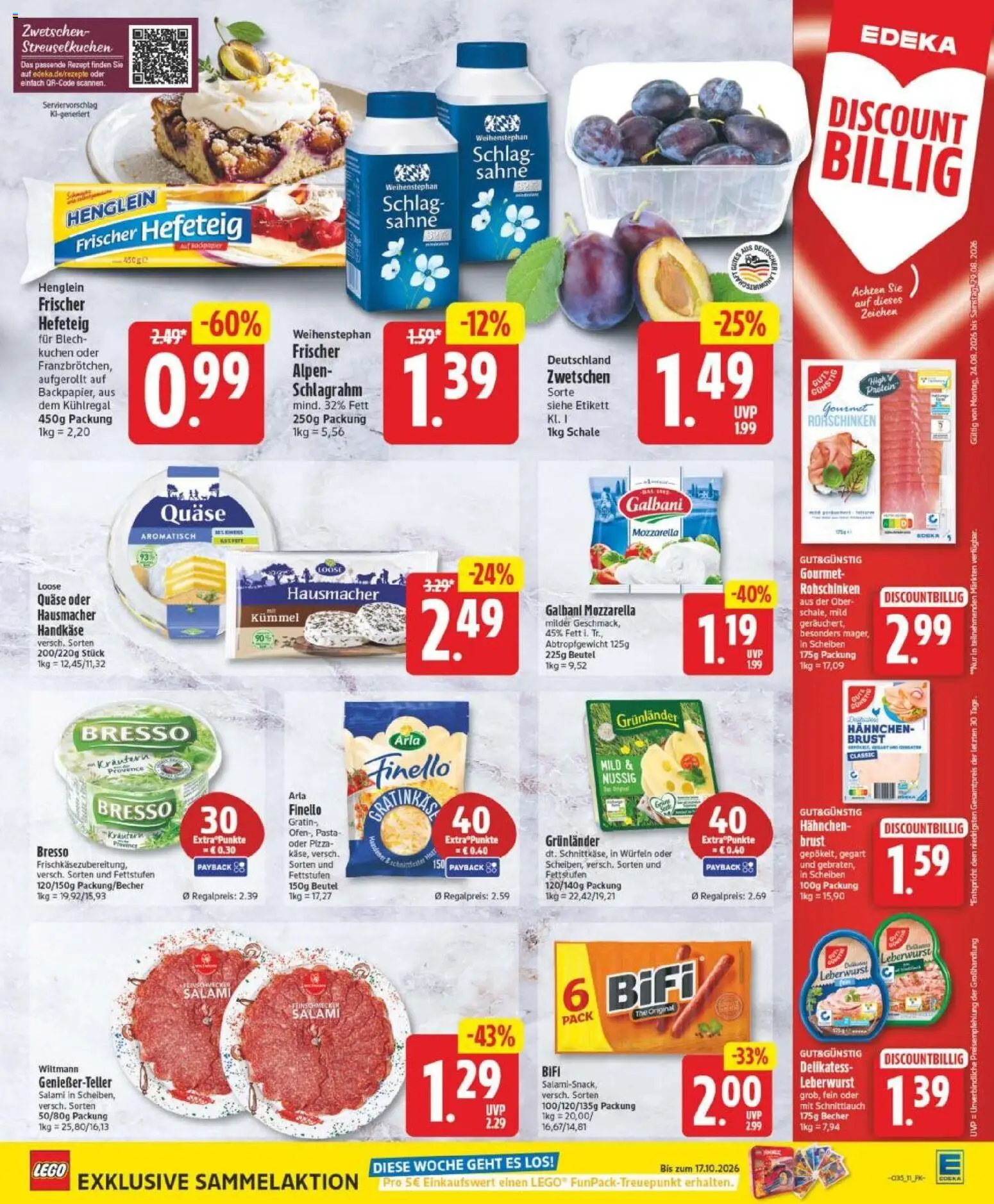 Edeka Prospekt Bremen – gültig ab 23.08.2026 | Seite: 13 | Produkte: Mozzarella, Bifi, Bresso, Pizza