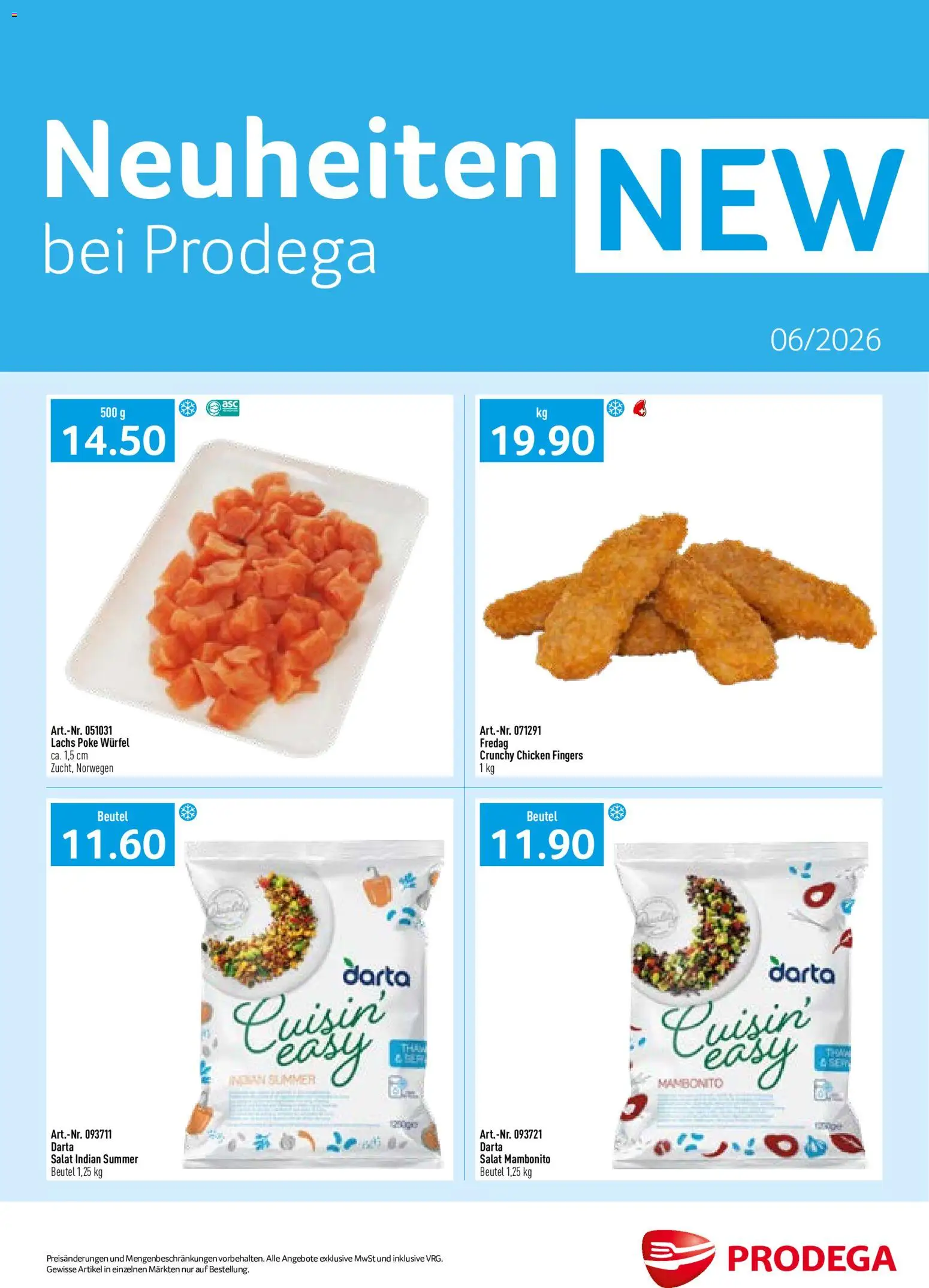 Prodega aktionen Neuheiten – gültig ab 01.06.2026 | Seite: 1 | Produkte: Lachs, Salat
