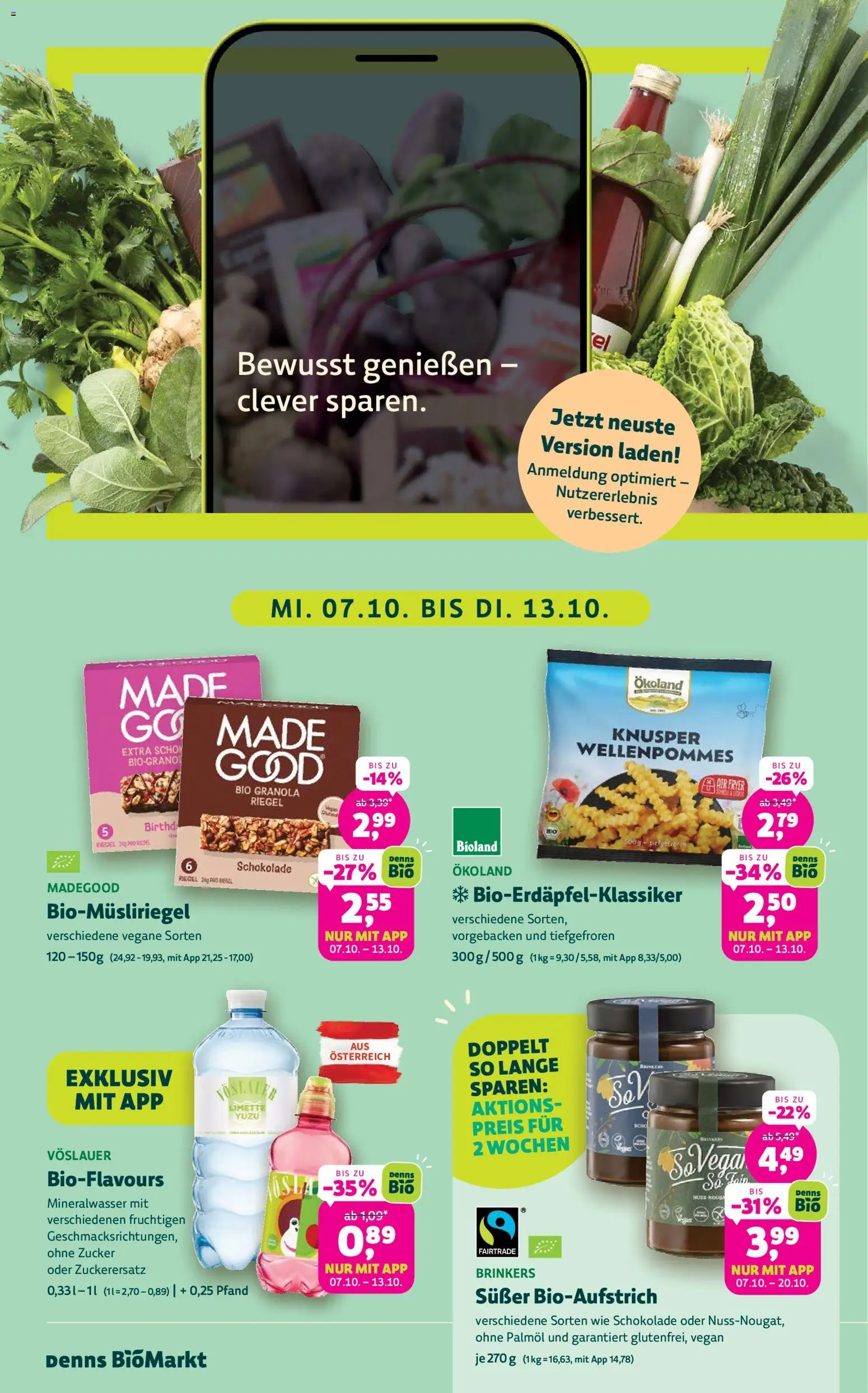 Denns BioMarkt Angebote gültig ab 07.10.2026 | Seite: 2 | Produkte: Zucker, Limette, Mineralwasser, Schokolade