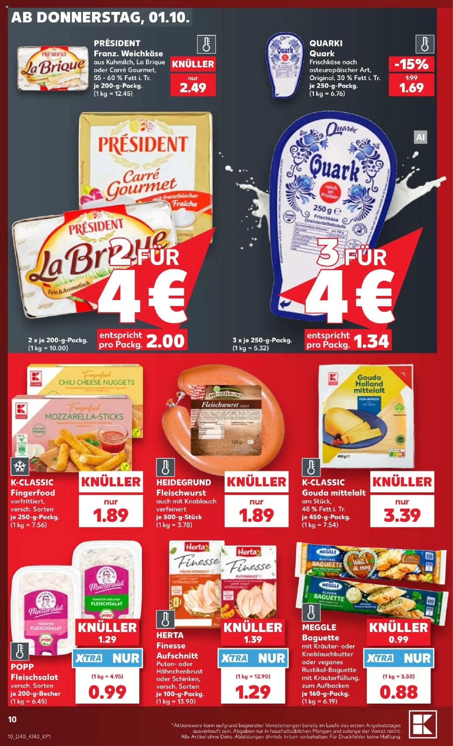Kaufland Prospekt Hannover – gültig ab 01.10.2026 | Seite: 14 | Produkte: Baguette, Knoblauch, Chili, Frischkase