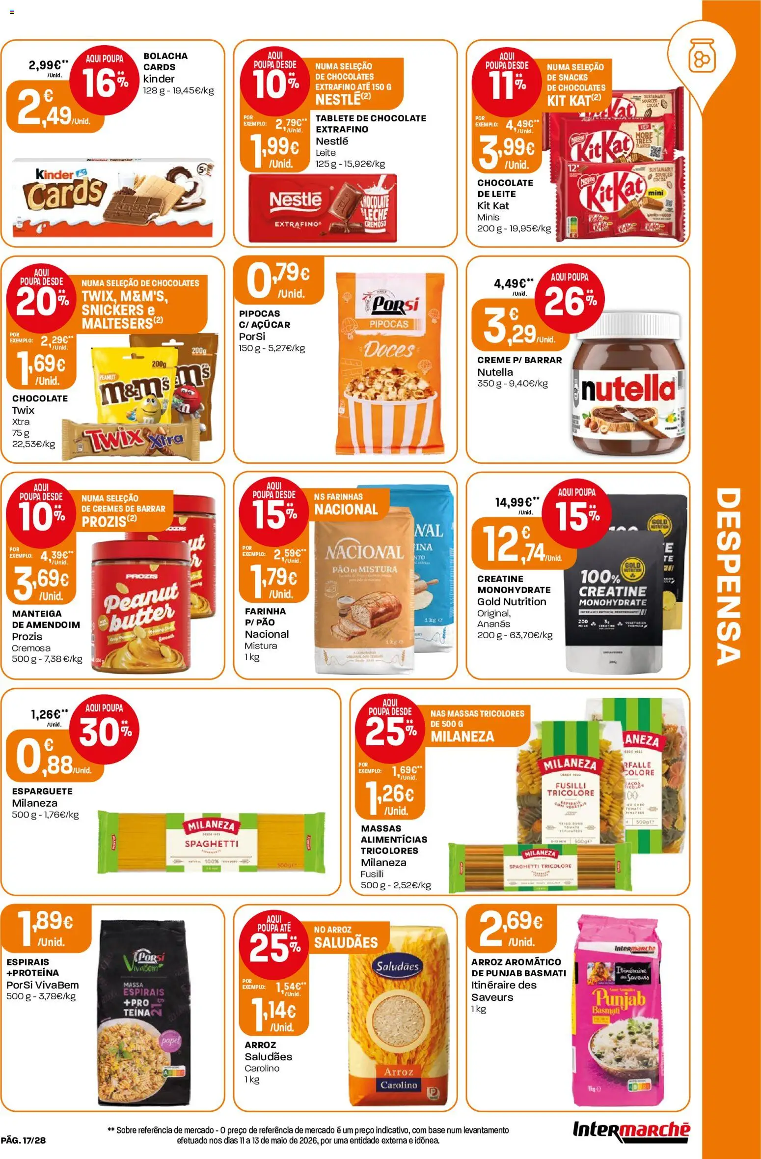 Intermarché Folheto Contact │ válido de 11.06.2026 | Página: 17 | Produtos: Chocolates, Nestlé, Pão, Proteina
