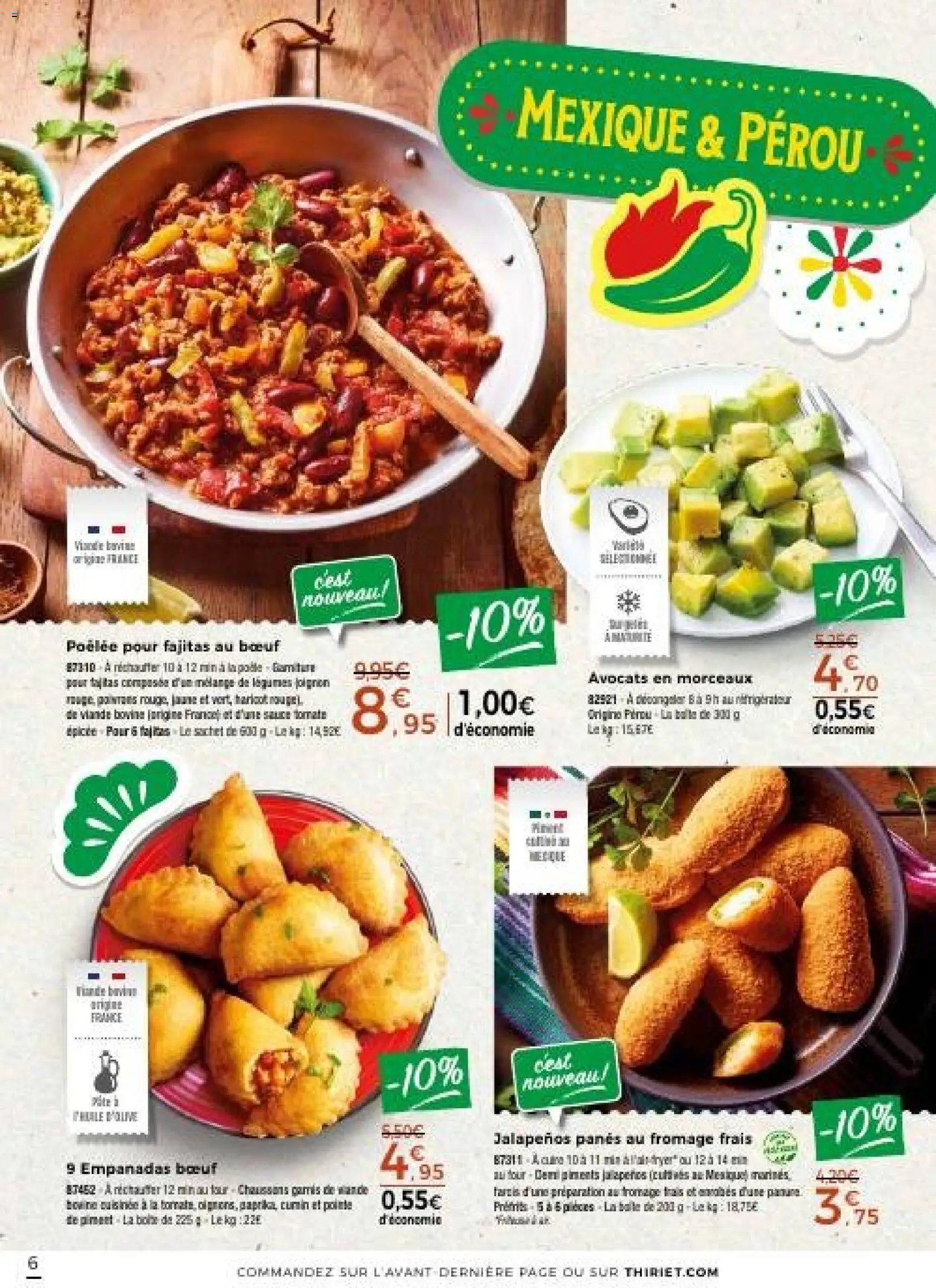 {H1} | Page: 6 | Produits: Avocats, Piment, Fromage, Viande