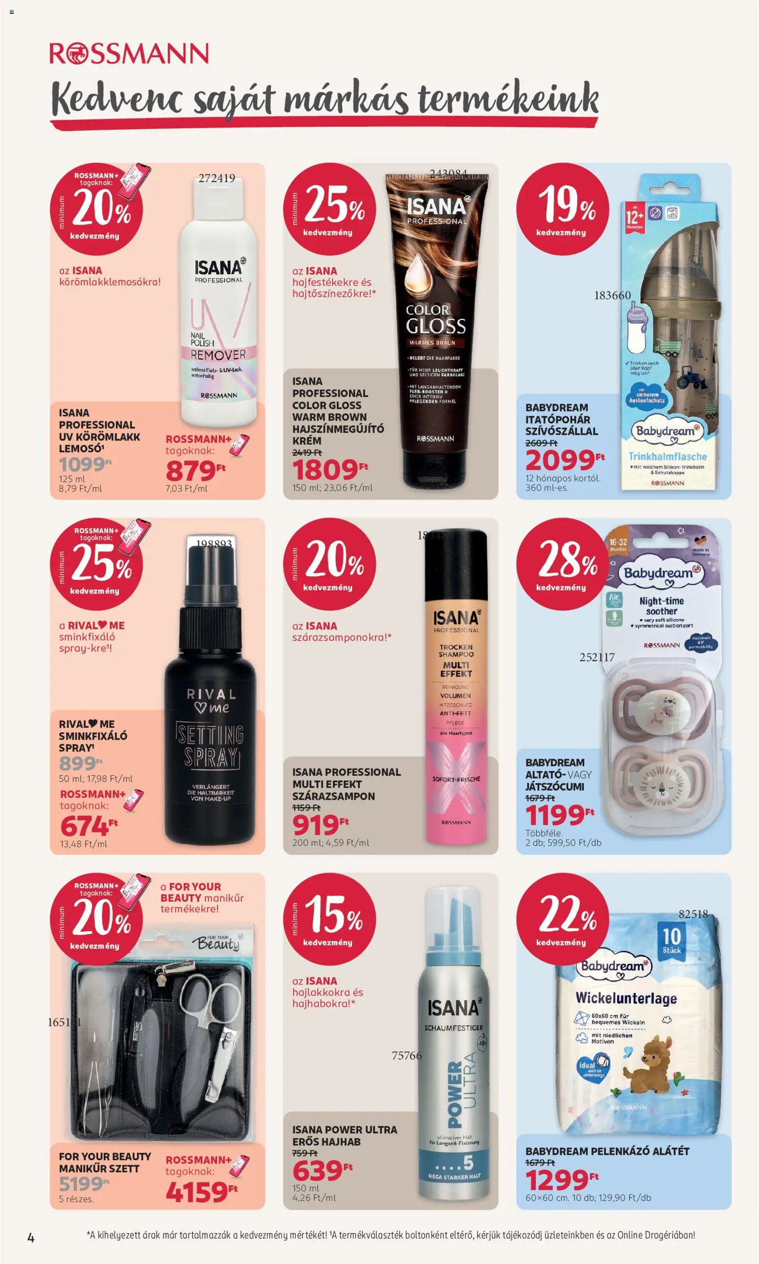Rossmann akciós ujság - amely érvényes a következő dátumtól: 2026.08.31. | Oldal: 4 | Termékek: Szárazsampon, Krém, Hajhab, Körömlakk