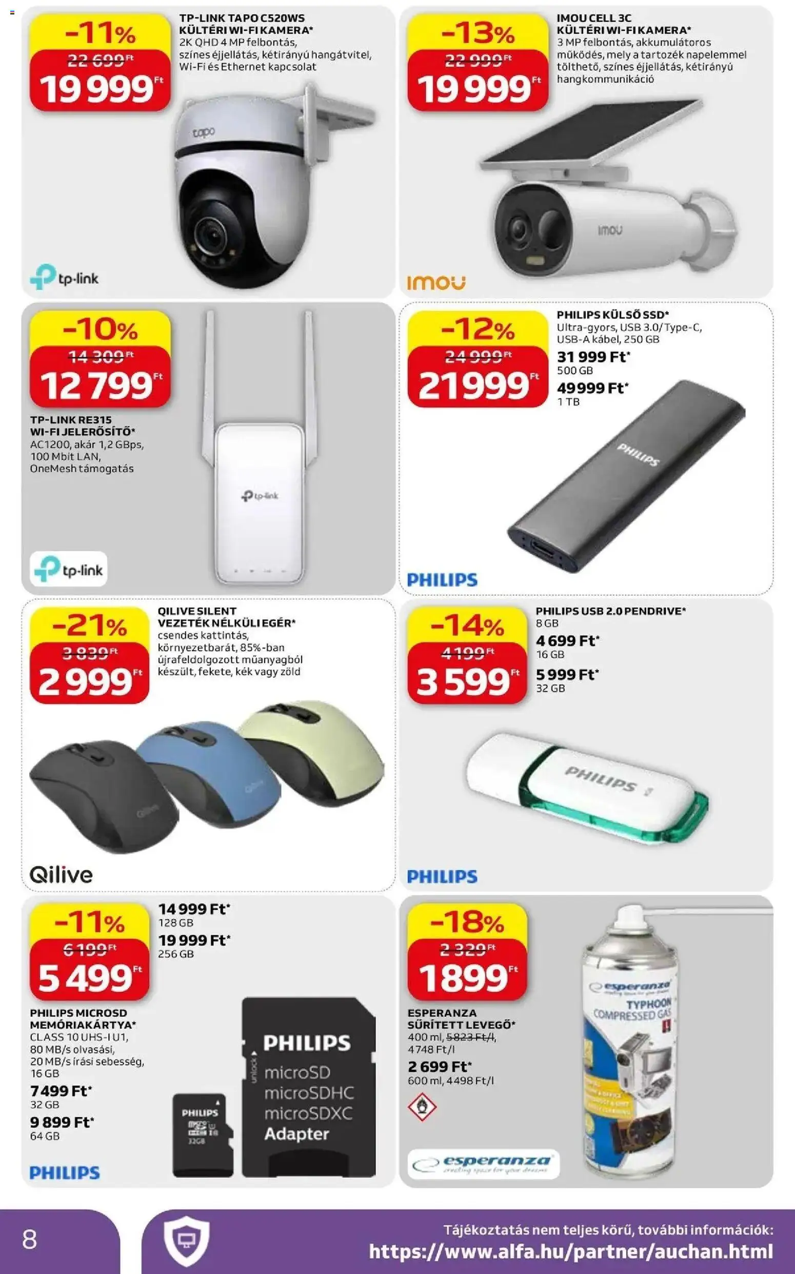Auchan akciós ujság - amely érvényes a következő dátumtól: 07.05.2026 | Oldal: 8 | Termékek: Adapter, USB