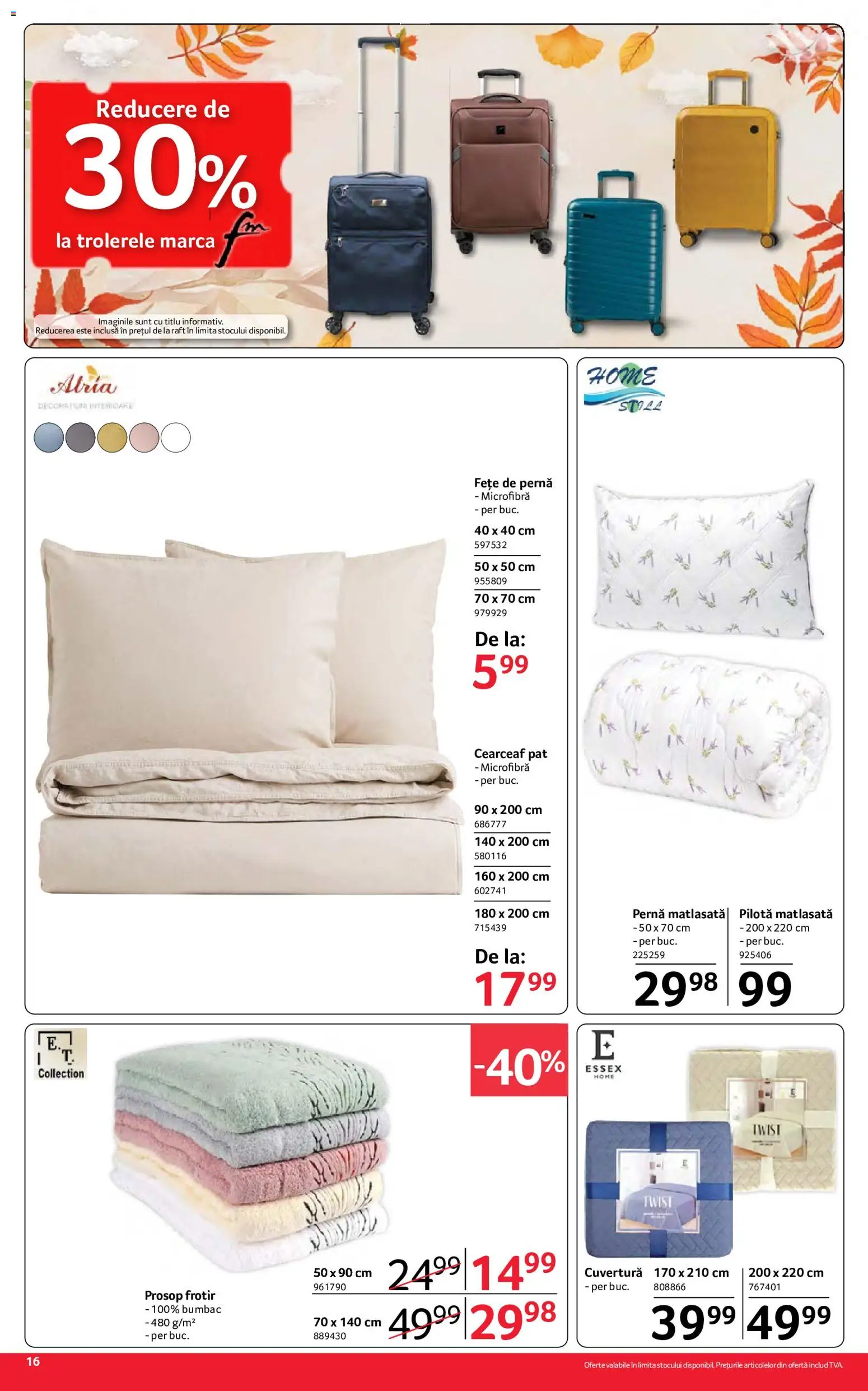 Noul catalog Selgros – valabil de la 02.10.2026 | Pagină: 16 | Produse: Cuvertură, Pernă, Pilotă, Fete de perna