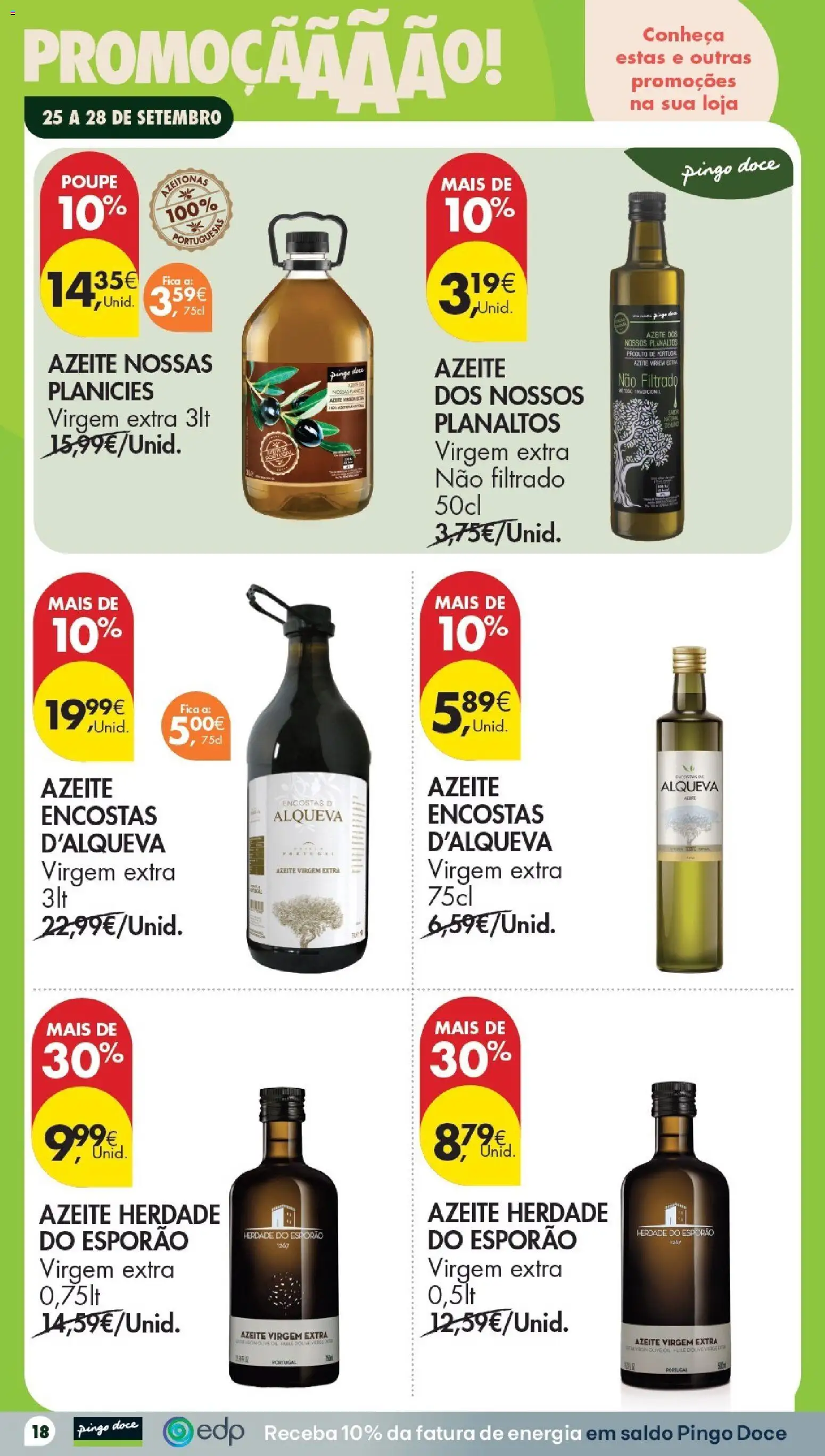 Pingo Doce Poupe este Fim de Semana │ válido de 25/09/2026 | Página: 18 | Produtos: Azeite, Azeitonas, Azeite virgem extra