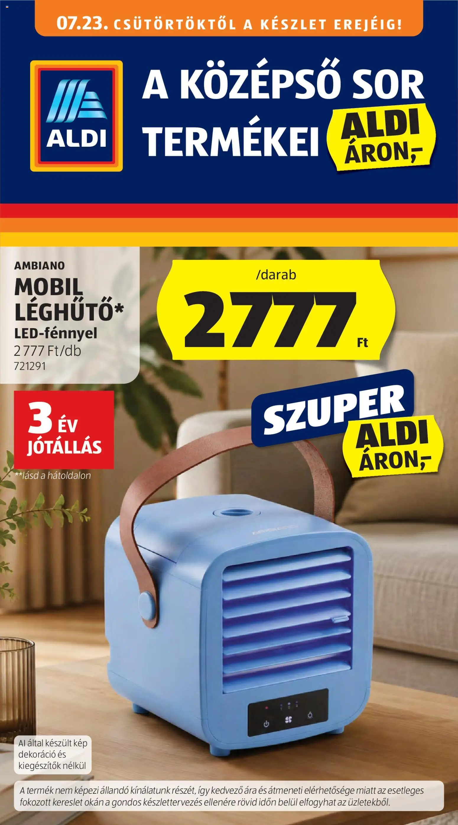 Aldi akciós ujság - amely érvényes a következő dátumtól: 2026.07.23. | Oldal: 1