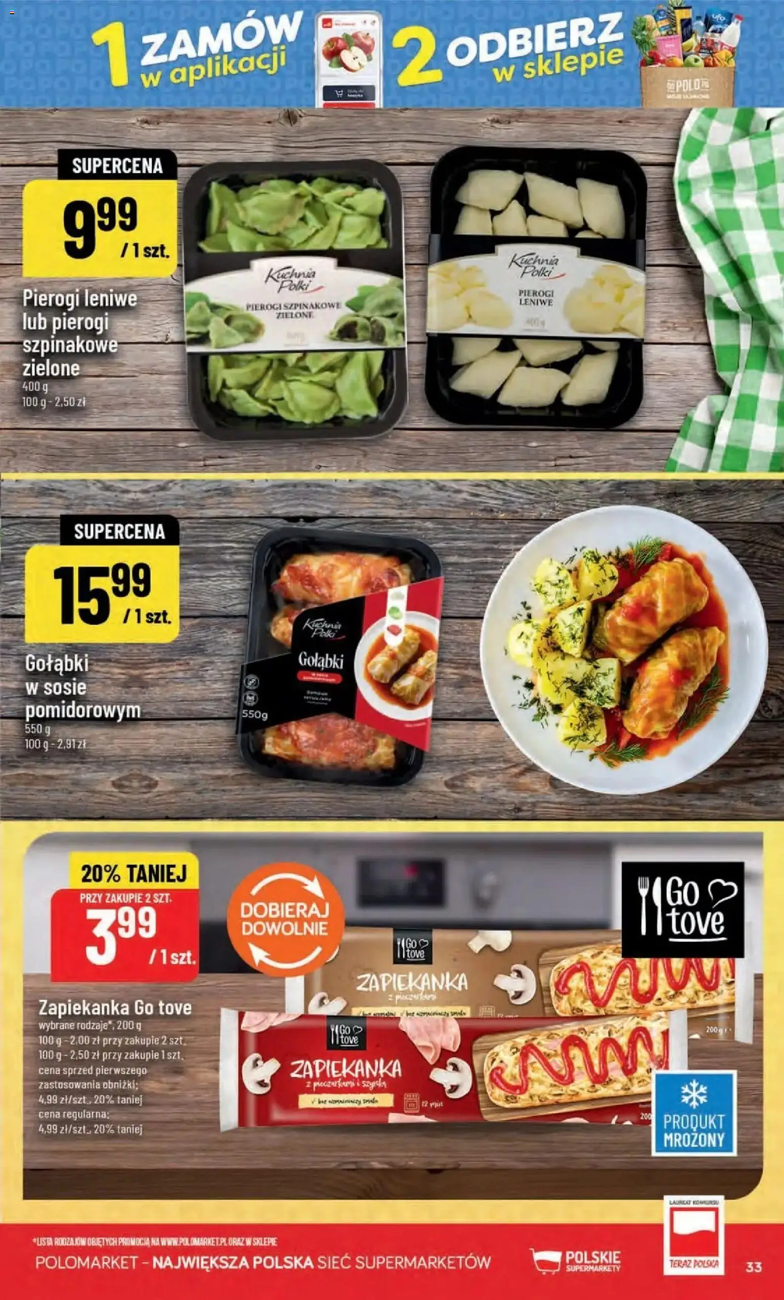 Nowa POLOmarket gazetka od jutra 02.09.2026 | Strona: 33 | Produkty: Gołąbki, Pierogi, Zapiekanka