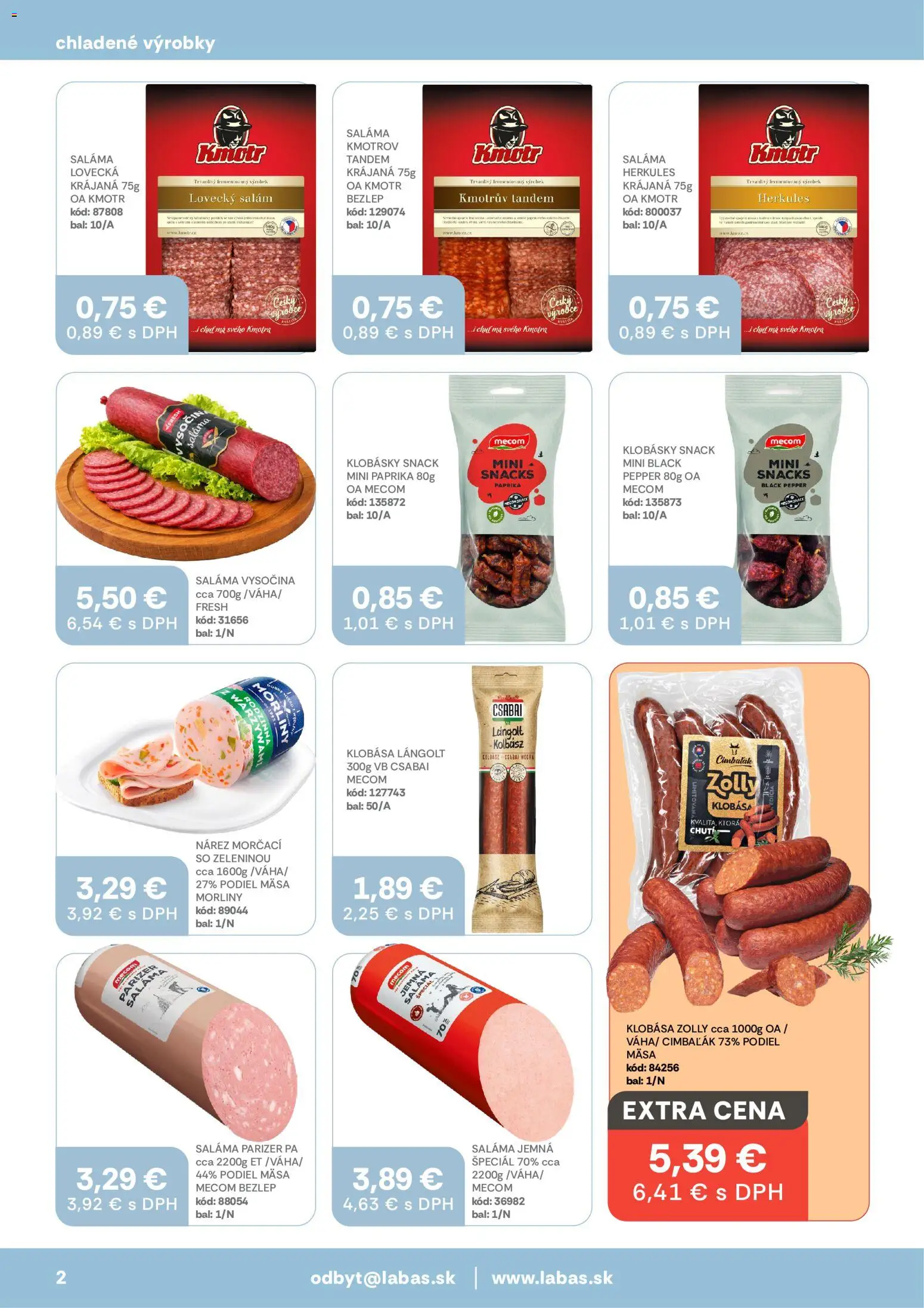 Nové Labaš akcie – leták je platný od 11.09.2026 | Strana: 2 | Produkty: Paprika, Saláma, Klobása