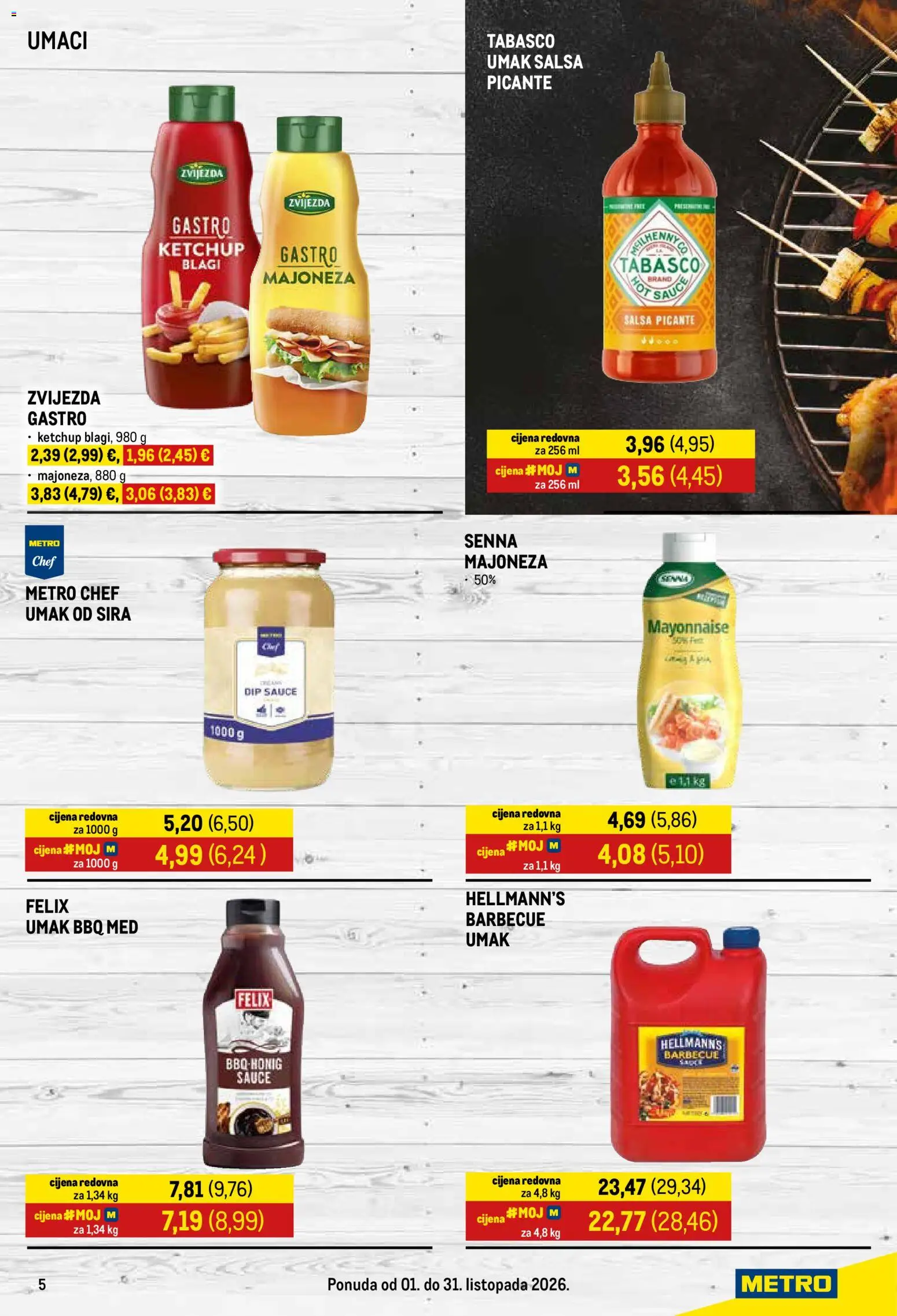 Metro katalog | vrijedi od 01.10.2026 | Stranica: 5 | Proizvodi: Salsa, Umaci, Med, Majoneza