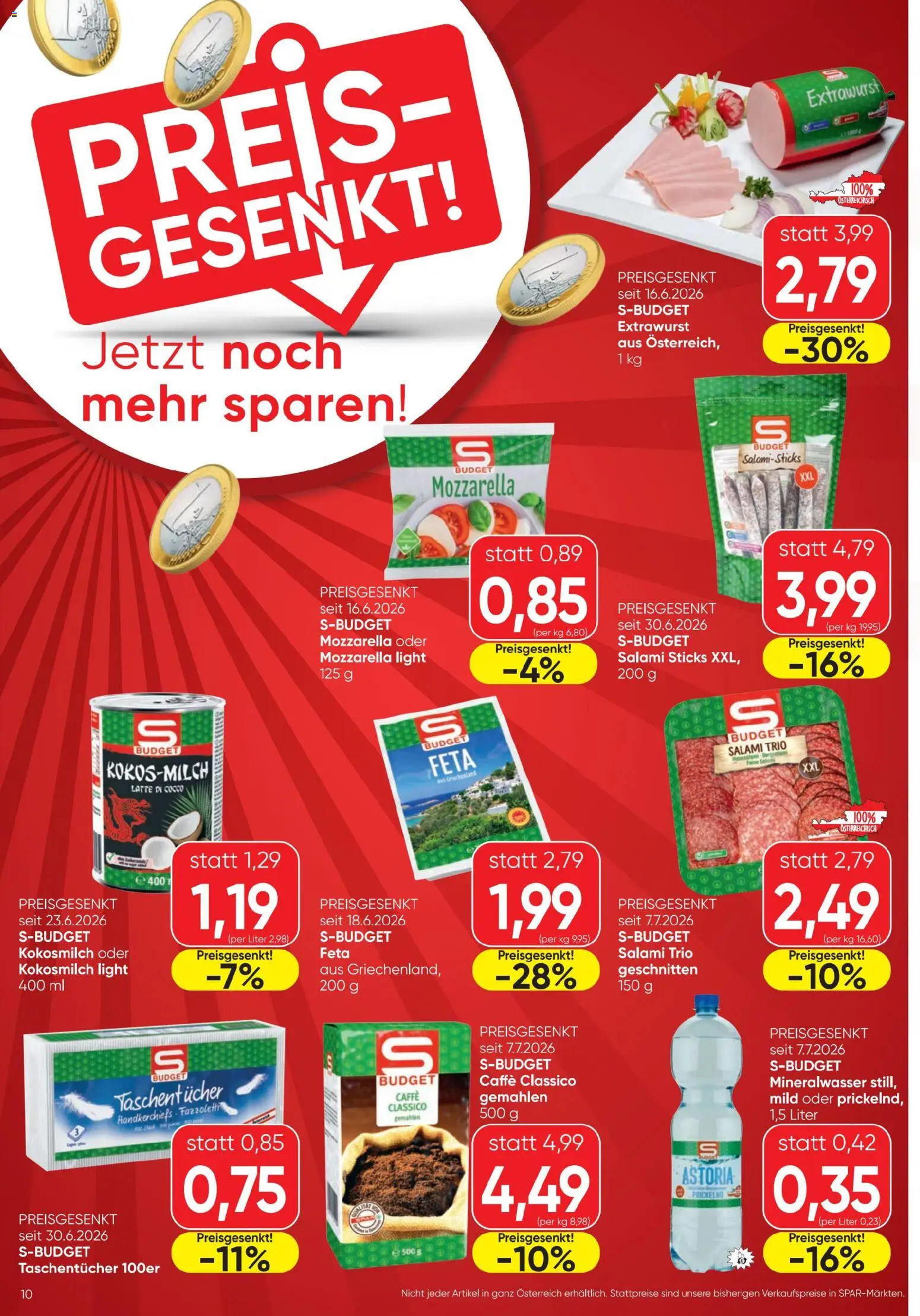 Spar - Flugblatt gültig ab 23.07.2026 | Seite: 10 | Produkte: Salami