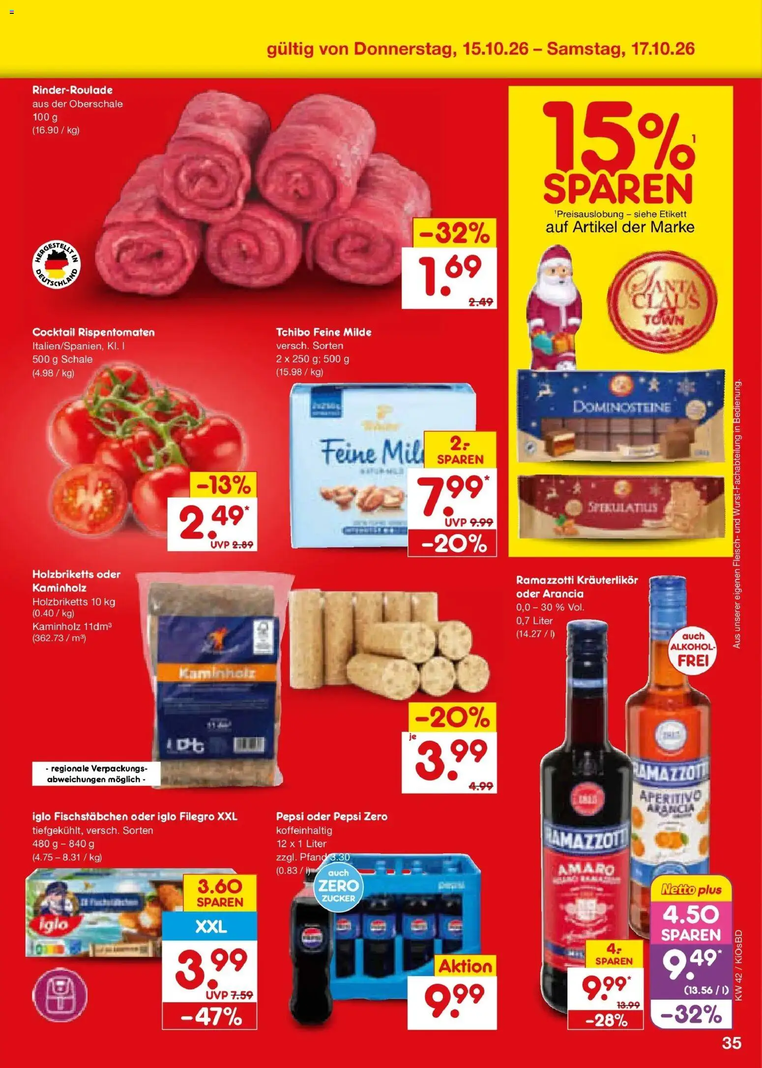 Netto Marken-Discount Prospekt Mistelbach (ab 12.10.2026) » Angebote | Seite: 49 | Produkte: Iglo, Alkohol, Pepsi, Ramazzotti