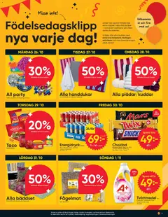 Dollar Store erbjudanden - Förhandsvisning av reklamblad från butik Dollar Store aktuell från 26/10/2026 | Sida: 3 | Produkter: Bäddset, Galler, Choklad, Energidryck