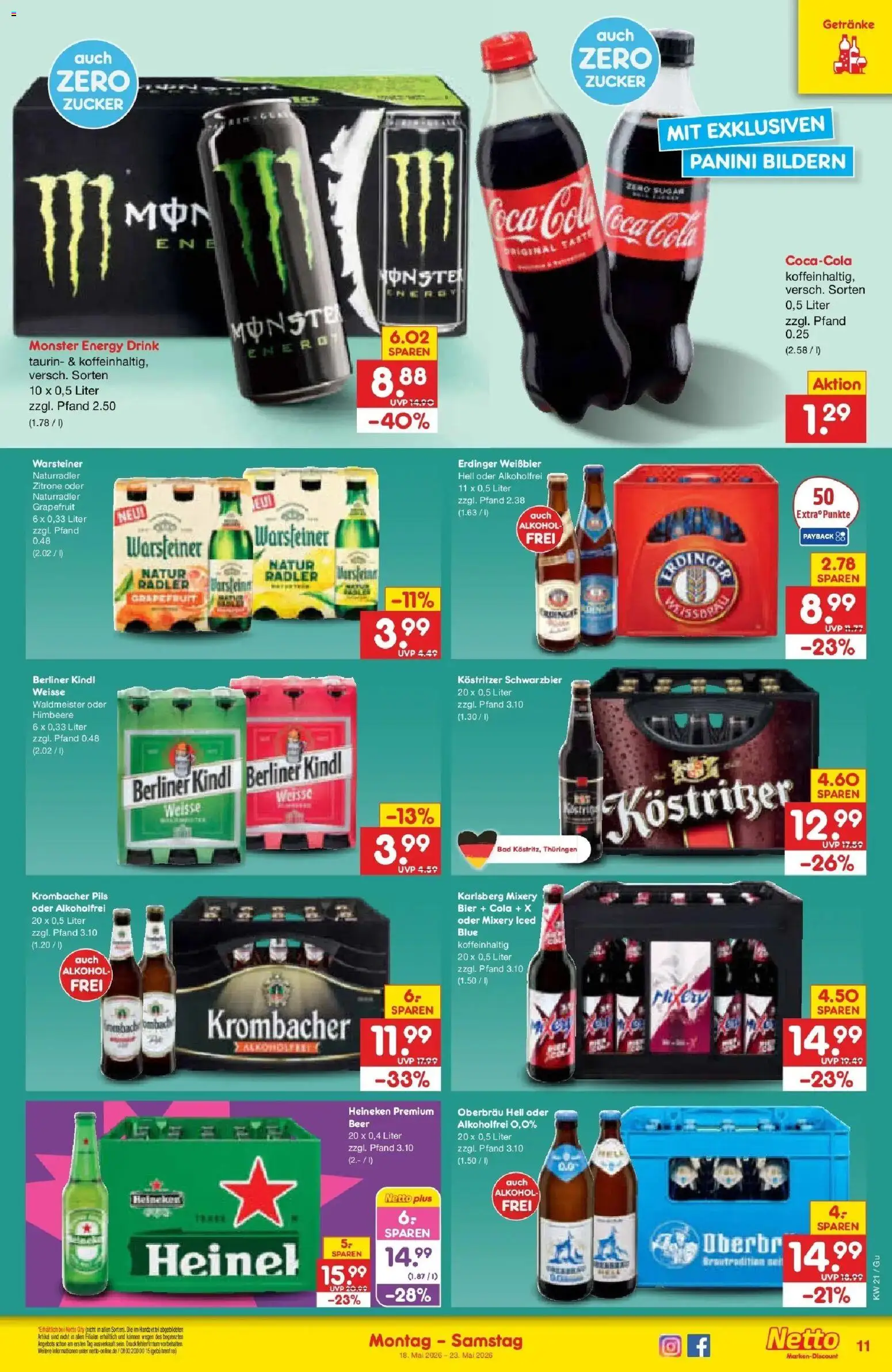 Netto Marken-Discount Prospekt Augustusburg	 – gültig ab 17.05.2026 | Seite: 11 | Produkte: Coca cola, Bier, Pils, Zitrone