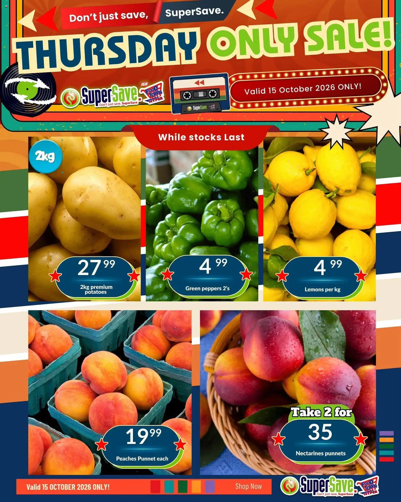 New Super Save catalogue – valid from 15/10/2026 | Page: 1 | Products: Lemons, Potatoes, Nectarines