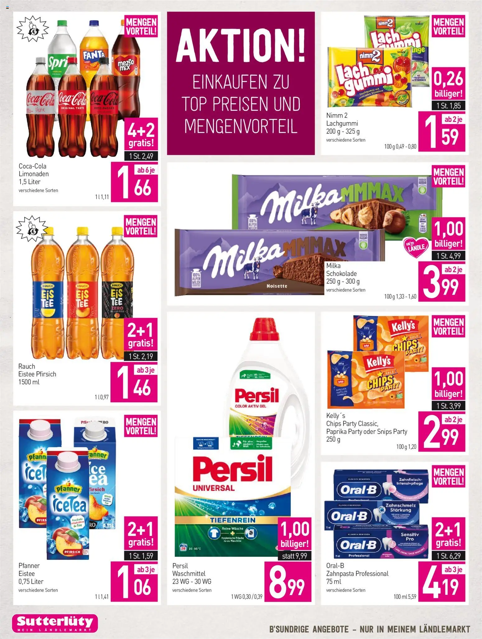 Sutterlüty Flugblatt gültig ab 31.08.2026 | Seite: 6 | Produkte: Chips, Salz, Milch, Waschmittel