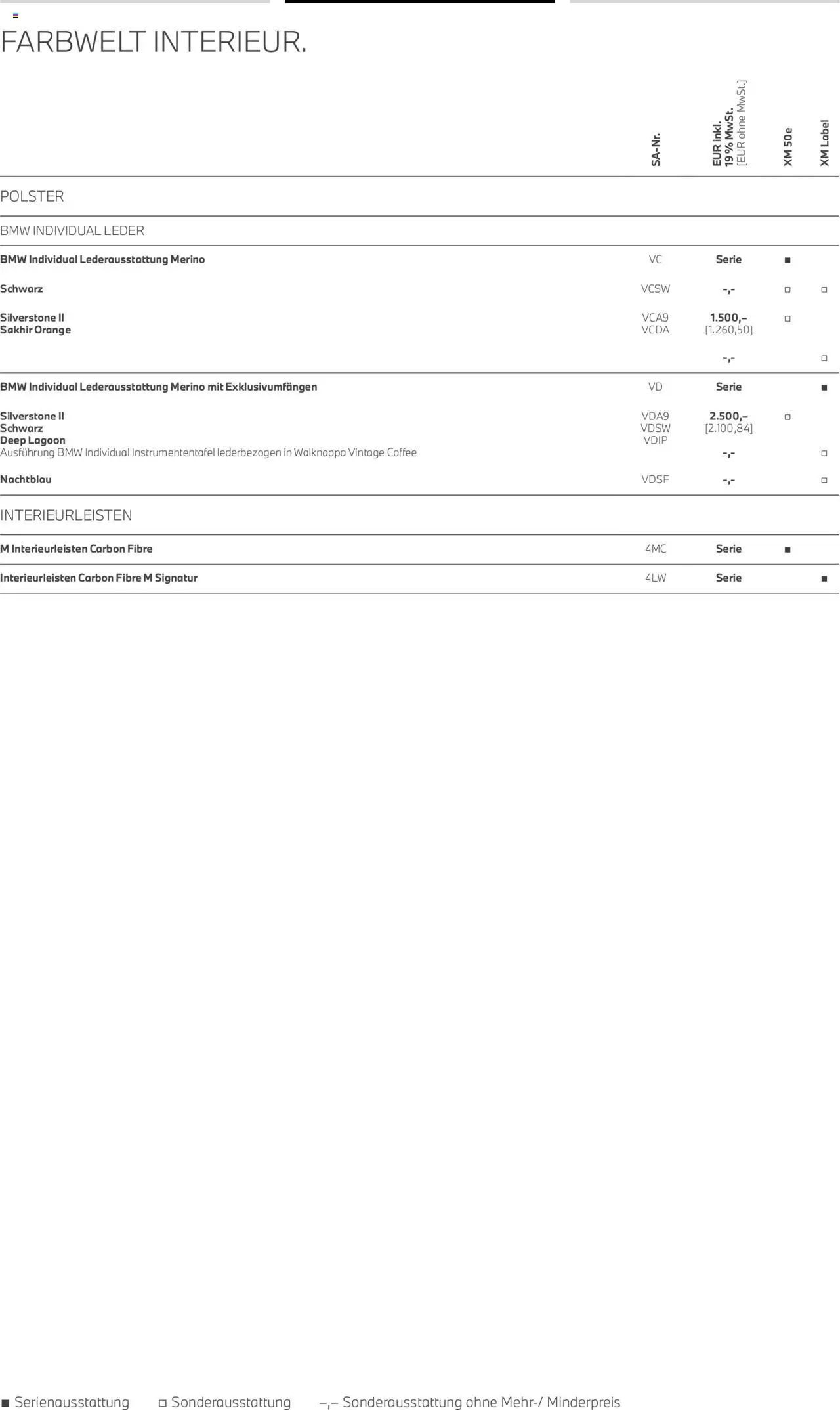 BMW XM – gültig ab 01.08.2025 | Seite: 12