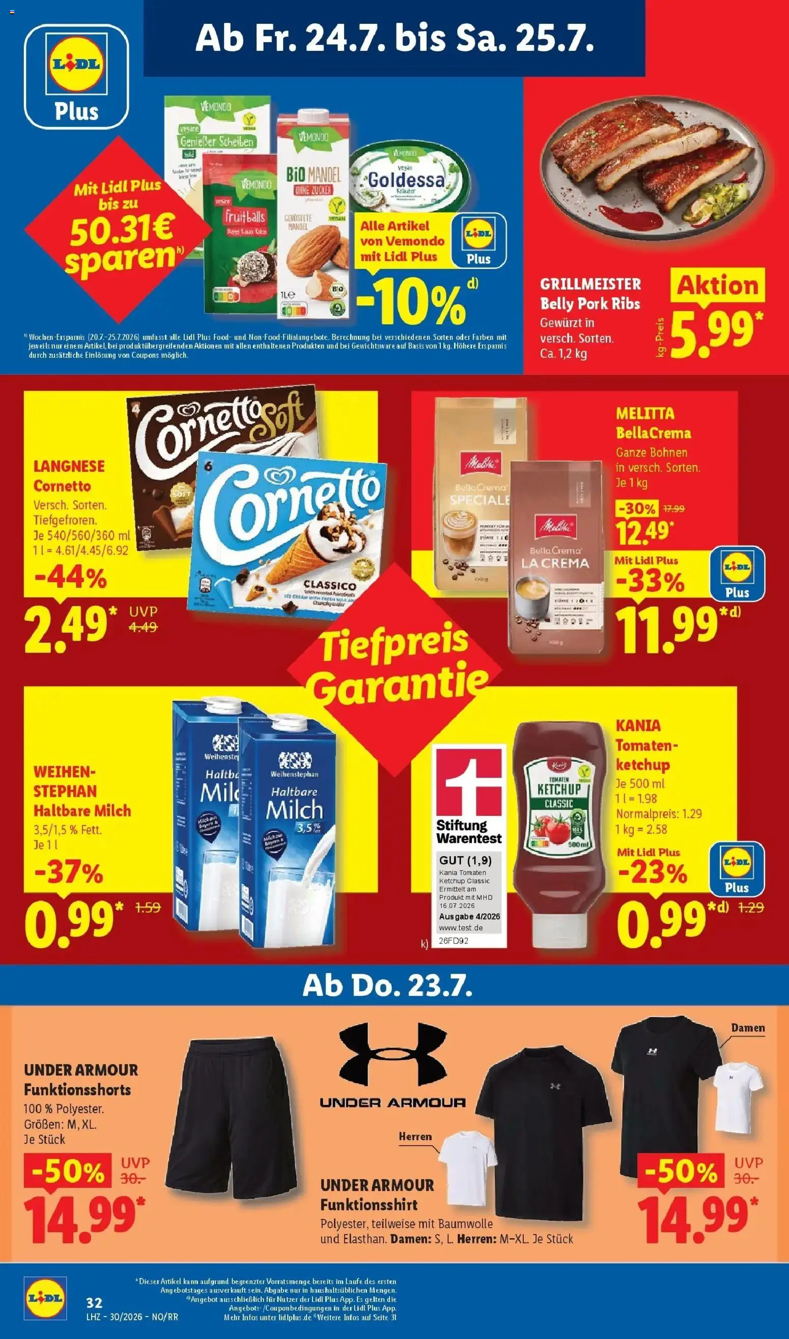 Lidl Prospekt Emlichheim – gültig ab 20.07.2026 | Seite: 68 | Produkte: T-Shirt, Milch, Zucker, Ketchup
