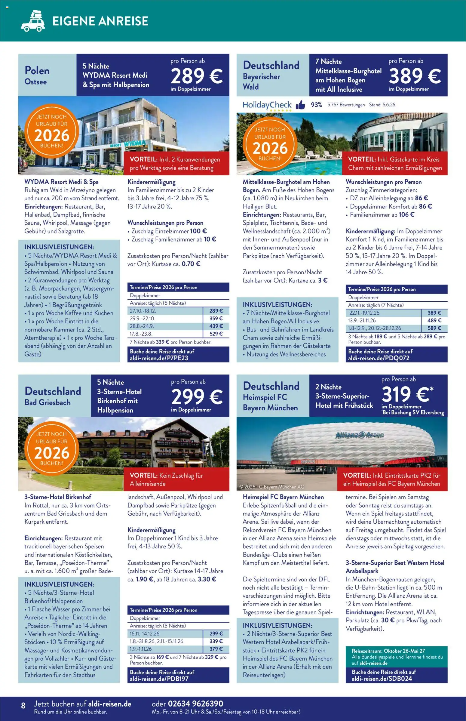 Aldi Reisen Reisemagazin – gültig ab 01.08.2026 | Seite: 8
