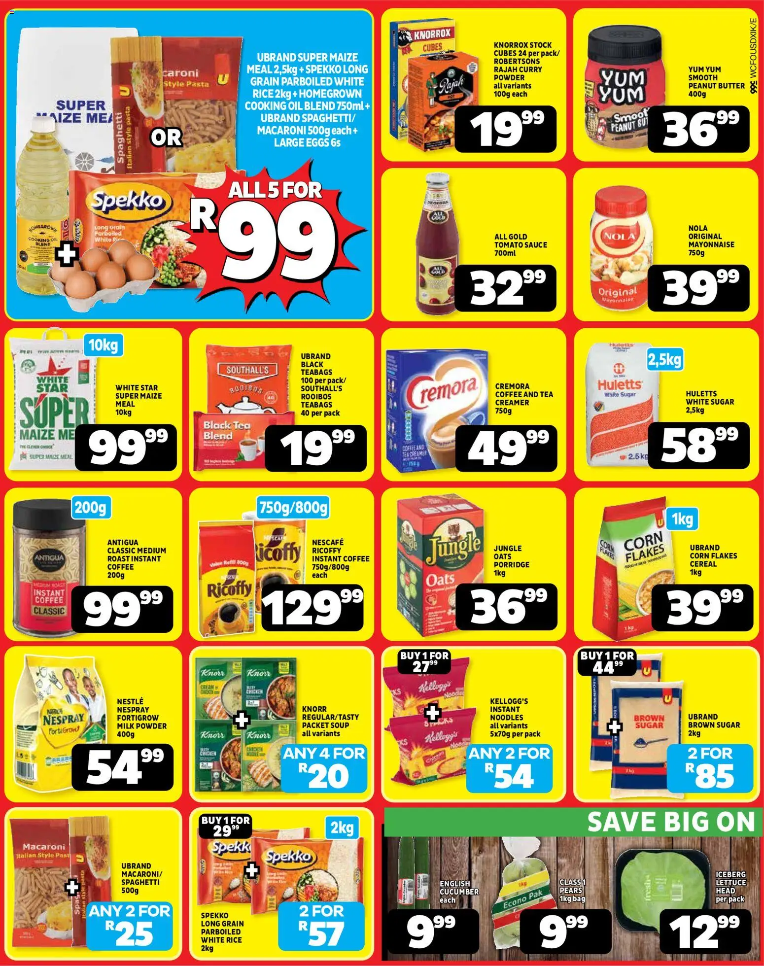 New Usave catalogue – valid from 19/10/2026 | Page: 2 | Products: Corn flakes, Powder, Mayonnaise, Sugar