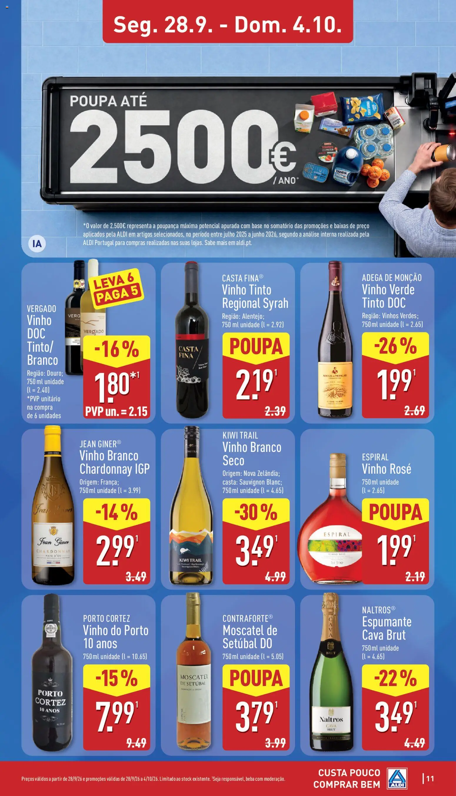 Aldi folheto │ válido de 28/09/2026 | Página: 11 | Produtos: Vinho branco, Vinho do Porto, Vinho, Vinho tinto