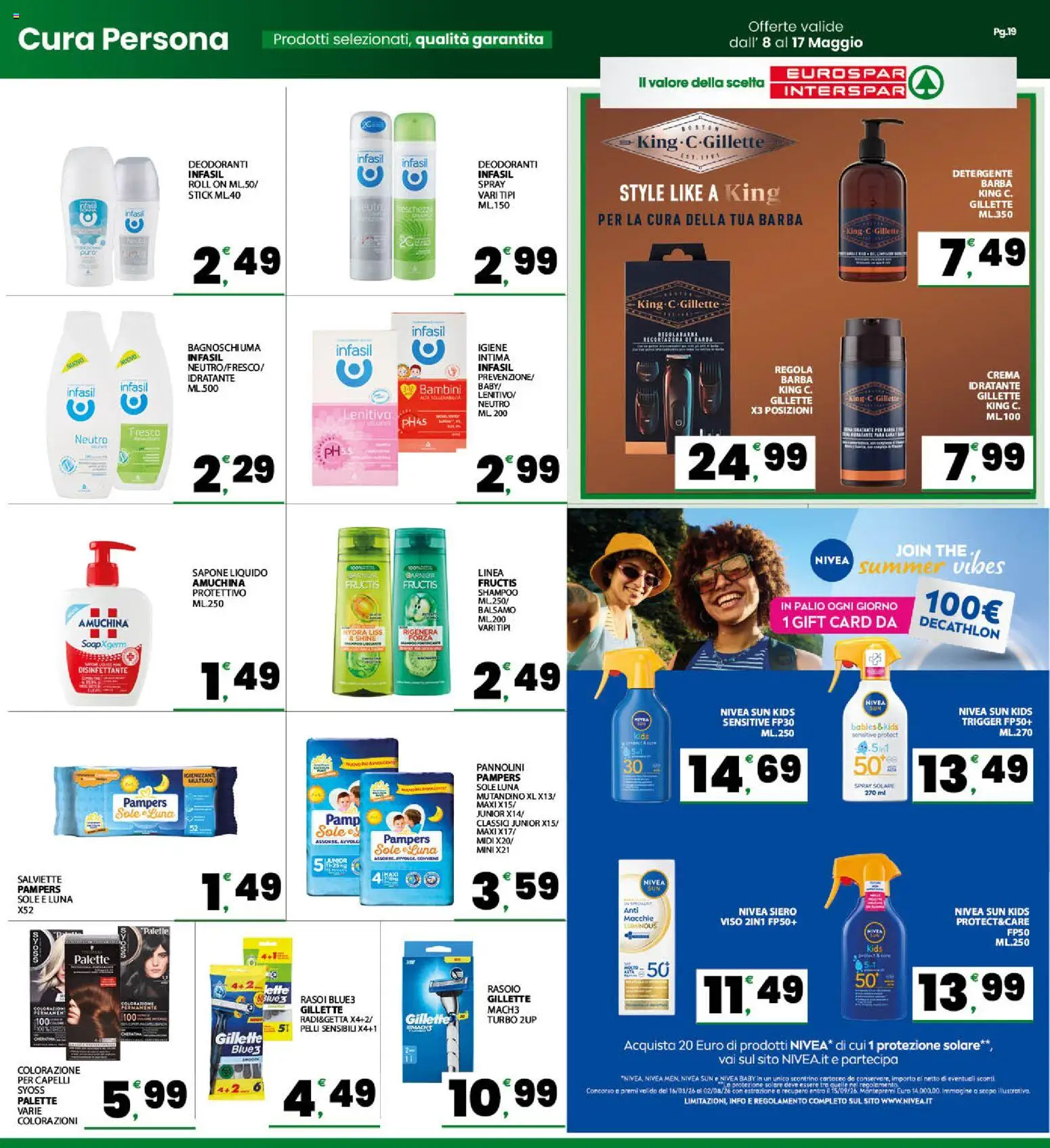 Volantino Interspar del 08.05.2026 | Pagina: 19 | Prodotti: Balsamo, Pannolini, Sapone, Pampers