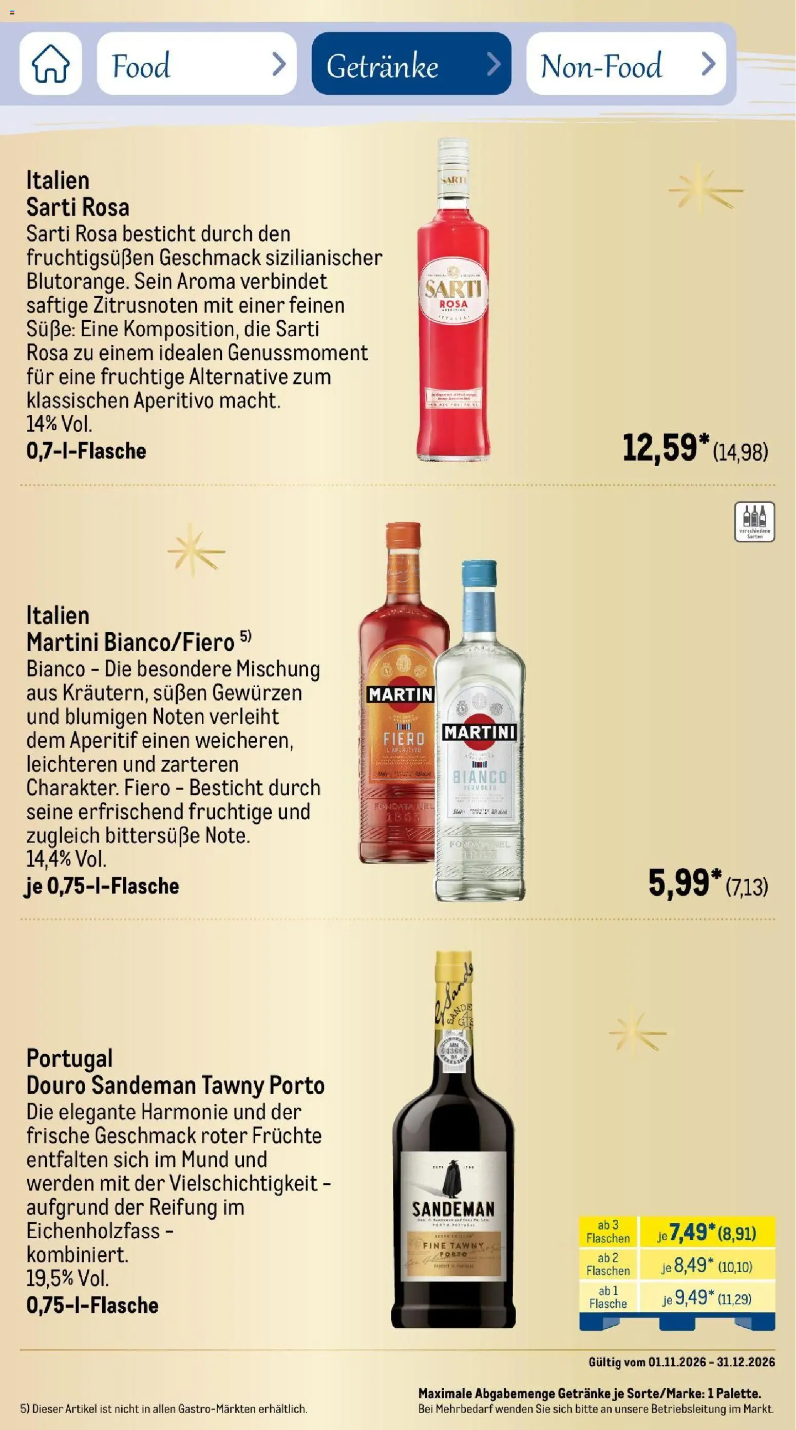 Metro Saisonkatalog Festtage voller Genuss – gültig ab 01.11.2026 | Seite: 89 | Produkte: Martini