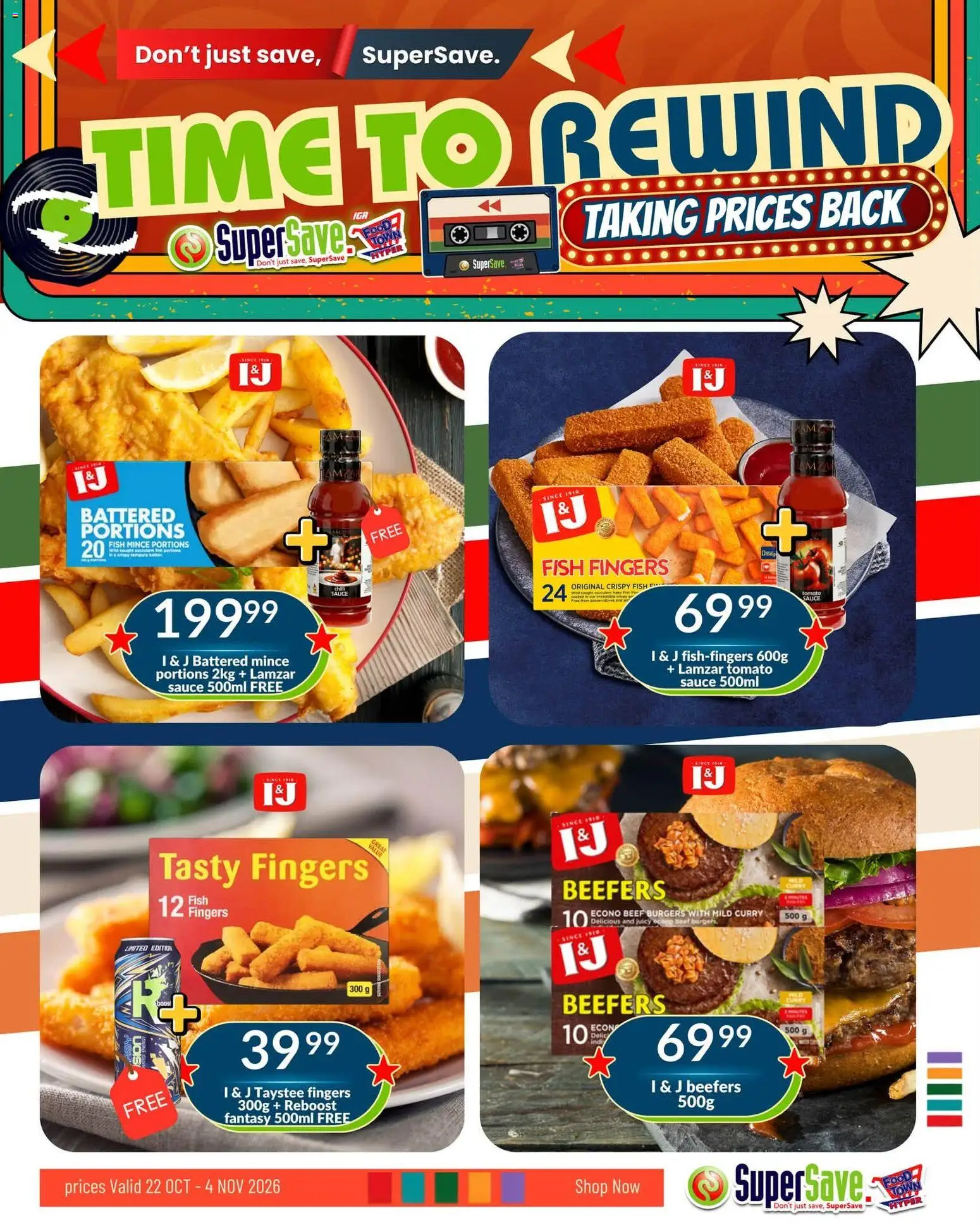 New Super Save catalogue – valid from 22/10/2026 | Page: 51 | Products: Fishfingers, Beef, Burgers, Sauce