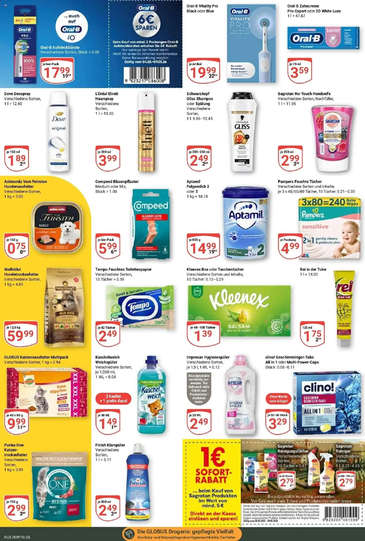 Globus Prospekt Rüsselsheim	 – gültig ab 04.05.2026 | Seite: 18 | Produkte: Purina one, Shampoo, Spülung, Deospray