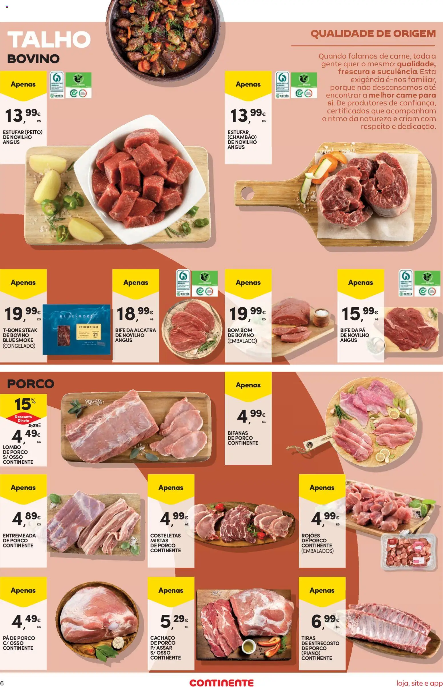 Continente Semanal Continente Bom Dia │ válido de 26.05.2026 | Página: 6 | Produtos: Lombo, Carne, Pá
