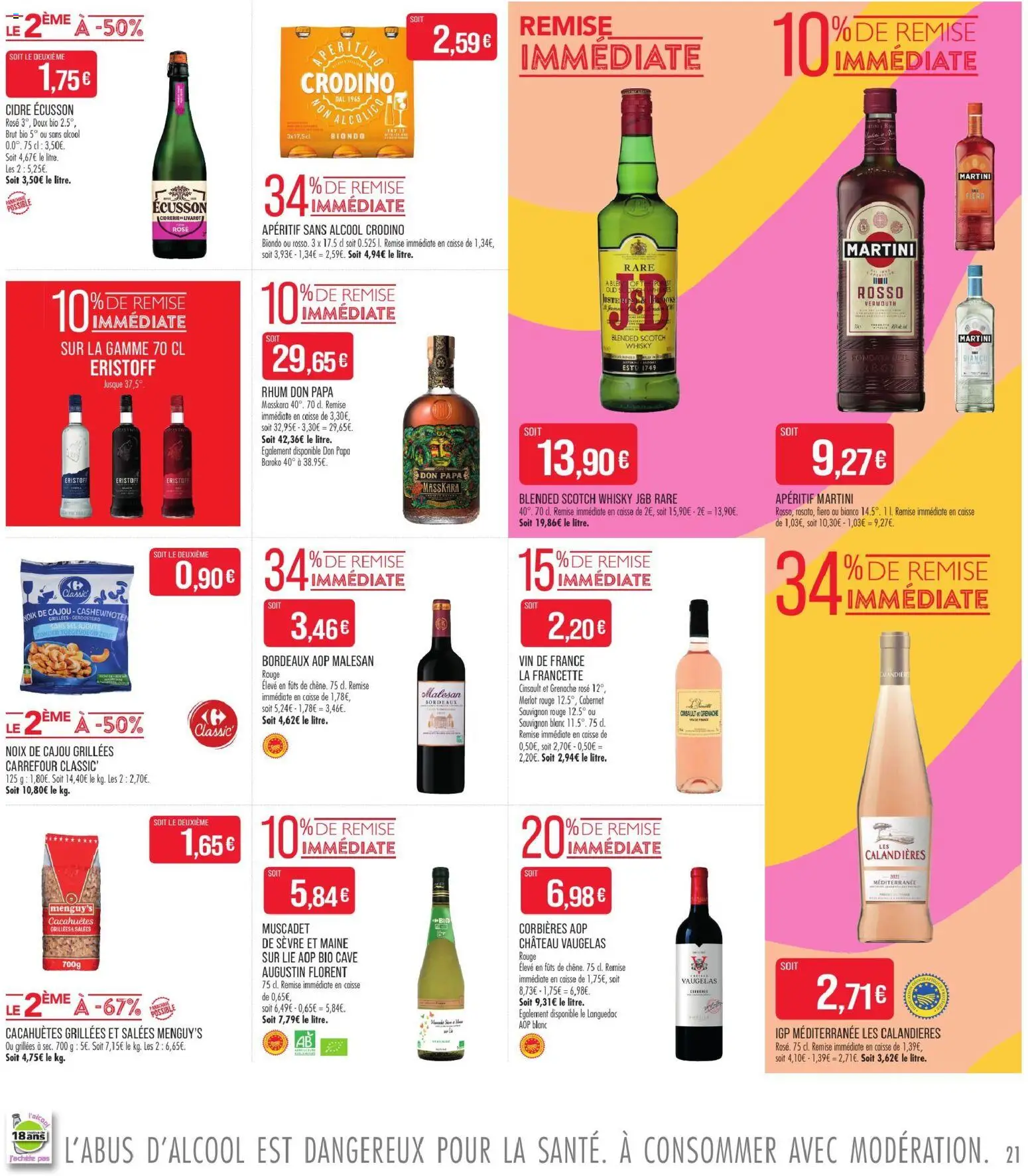 {H1} | Page: 21 | Produits: Apéritif, Whisky, Cacahuetes grillees, Sel