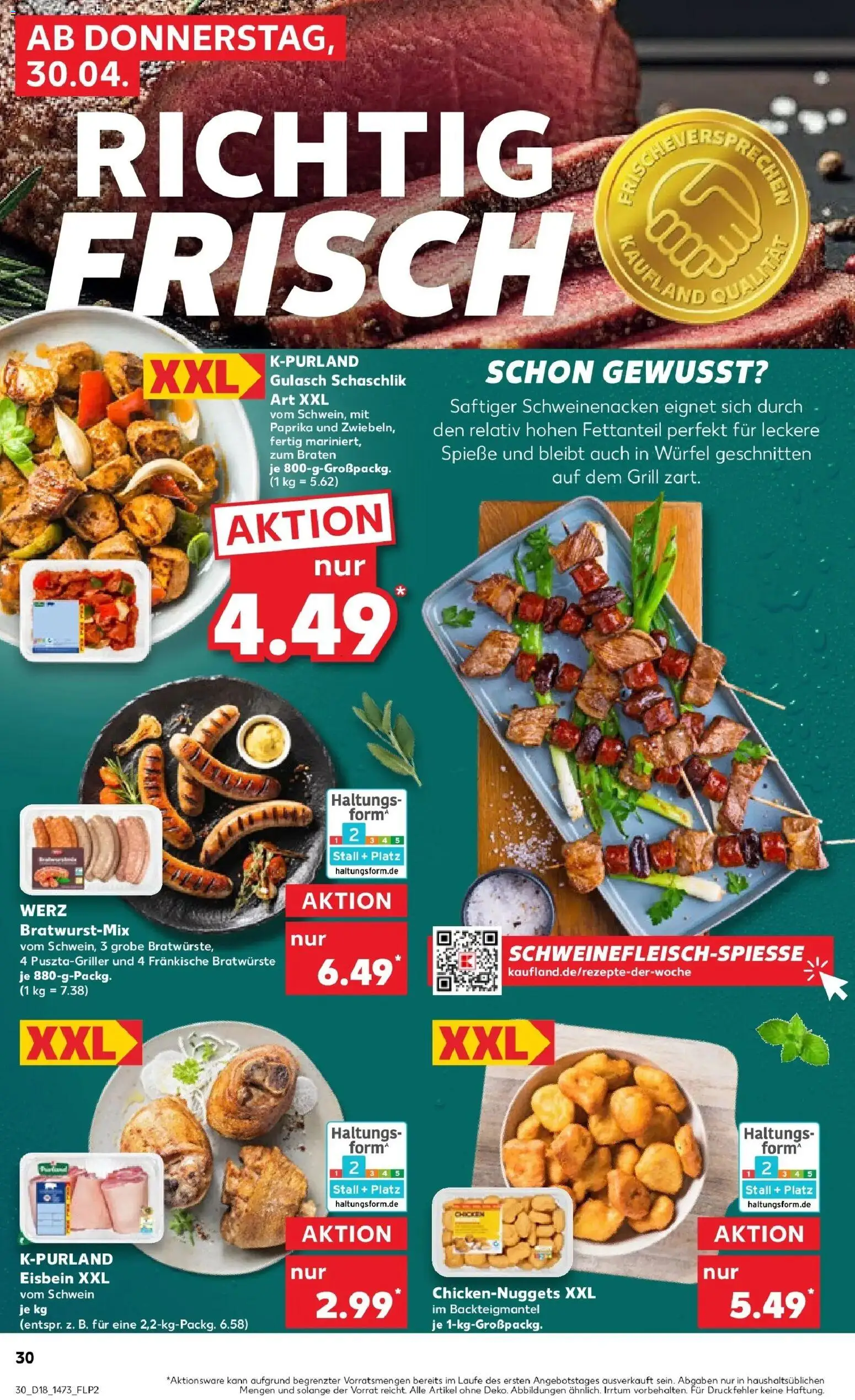 Prospekt Kaufland ab 30.04.2026 » Angebote Online zum Blättern | Seite: 30 | Produkte: Grill, Spieße, Paprika, Gulasch