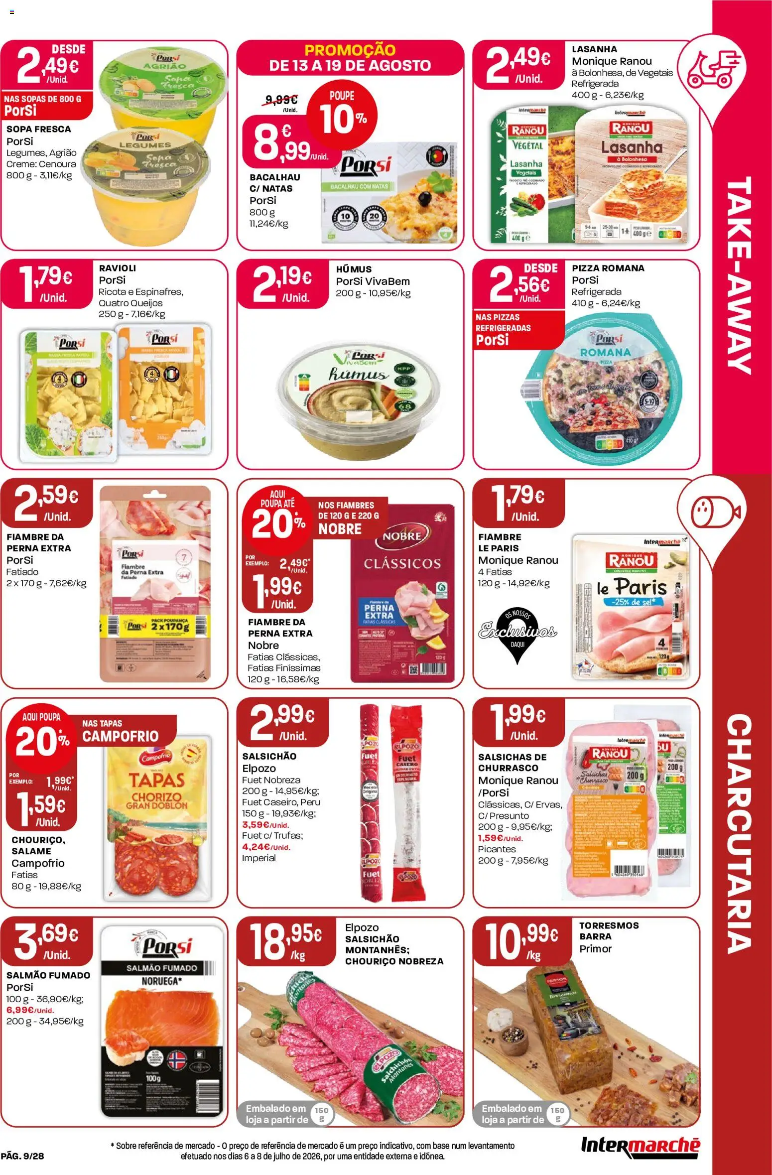 Intermarché Folheto Contact │ válido de 13/08/2026 | Página: 9 | Produtos: Salmão, Sopa, Presunto, Agrião