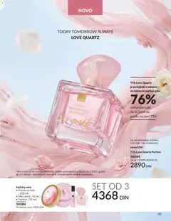 TTA Love Quartz Parfem, čaj od mandarine, kristalni cvet ruže, ulje sandalovine samo EDP - pregled AVON kataloga - važi od 01.06.2026 | Strana: 83
