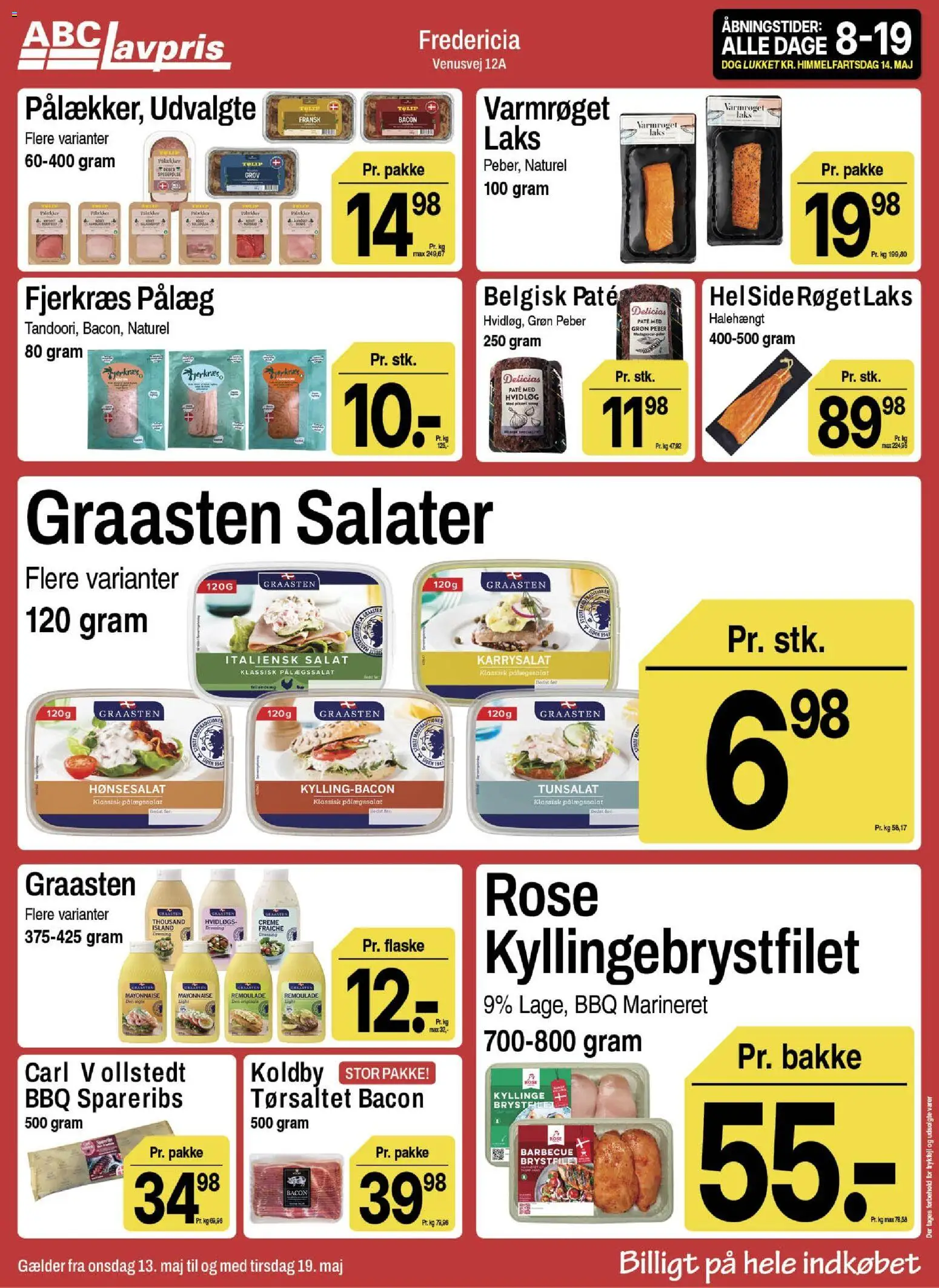 Abc Lavpris tilbudsavis – gyldig fra 13.05.2026 | Side: 5 | Produkter: Paté, Spegepølse, Hvidløg, Spareribs