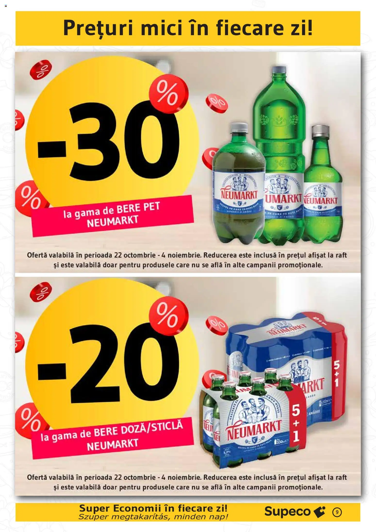 Noul catalog Supeco – valabil de la 22.10.2026 | Pagină: 9 | Produse: Raft, Mici, Bere