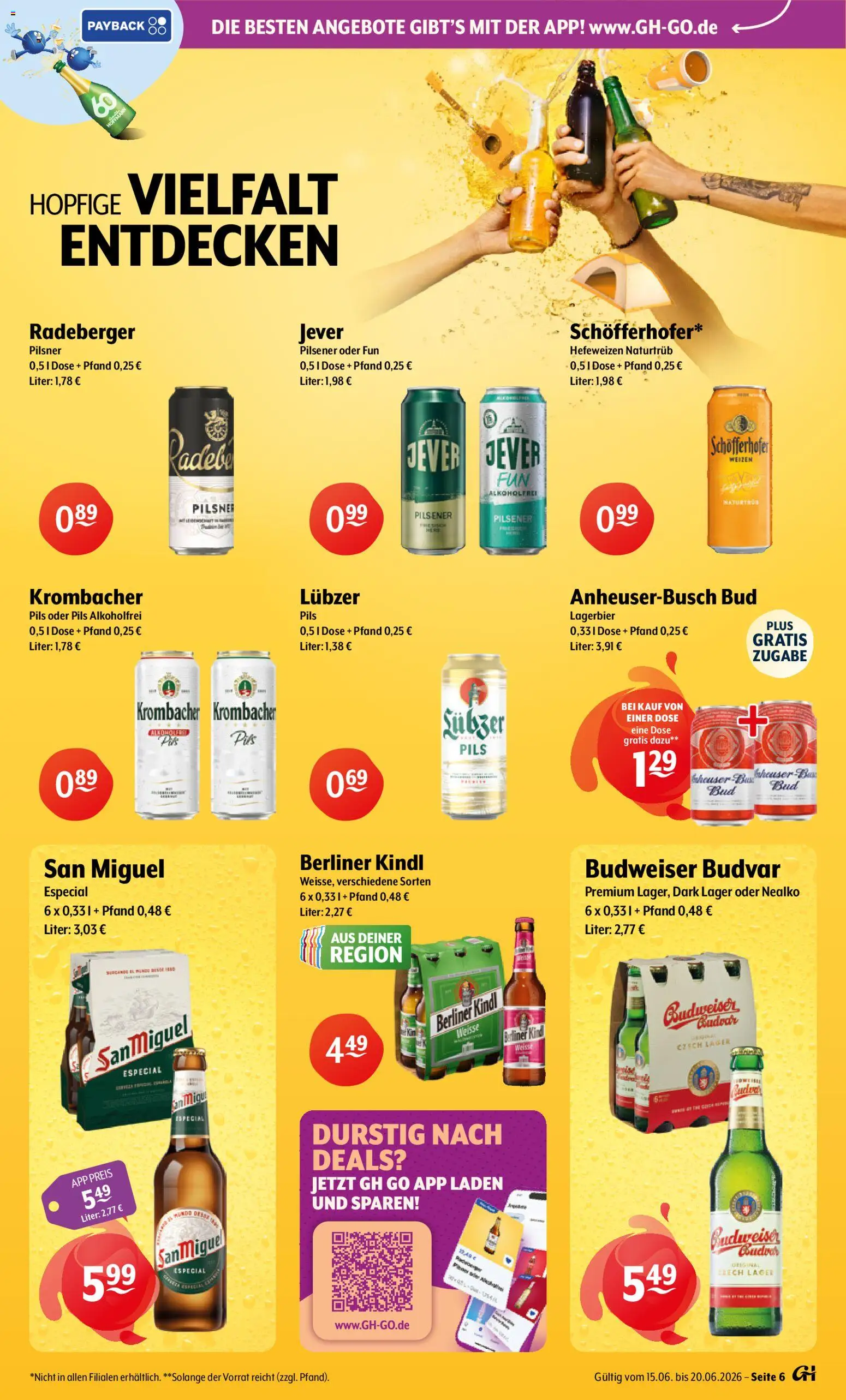 Trink und Spare Prospekt – gültig ab 15.06.2026 | Seite: 6 | Produkte: Berliner, Pils, Krombacher, Lubzer