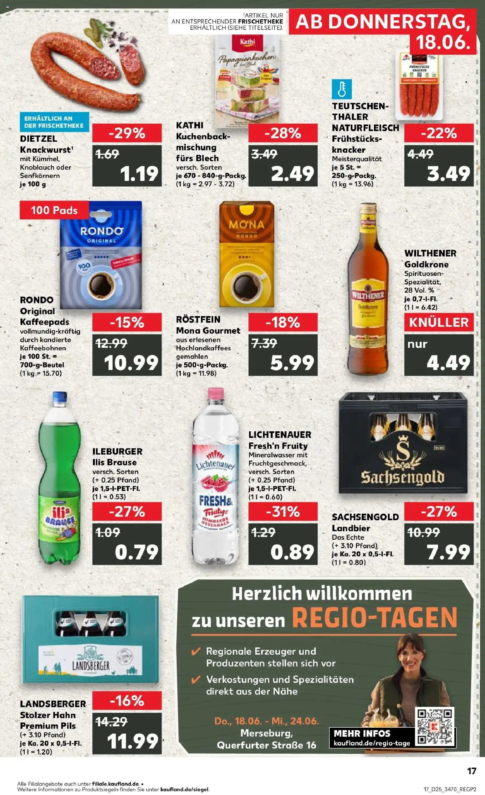 Kaufland Prospekt Merseburg – gültig ab 15.06.2026 | Seite: 2 | Produkte: Wilthener, Pils, Mineralwasser, Knoblauch