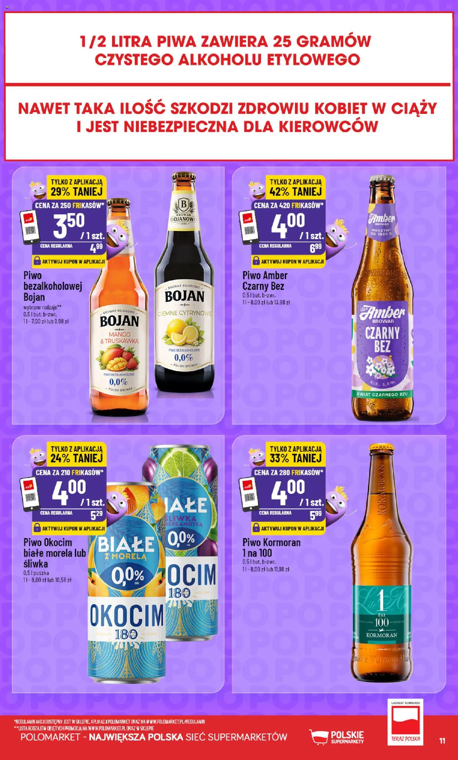 Nowa POLOmarket gazetka od jutra 19.08.2026 | Strona: 11 | Produkty: Mango, Piwo bezalkoholowe, Piwo