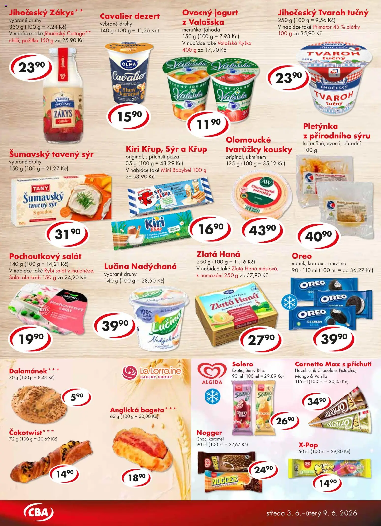 CBA leták - Premium od 03.06.2026 | Strana: 2 | Produkty: Jogurt, Tvarůžky, Salát, Babybel