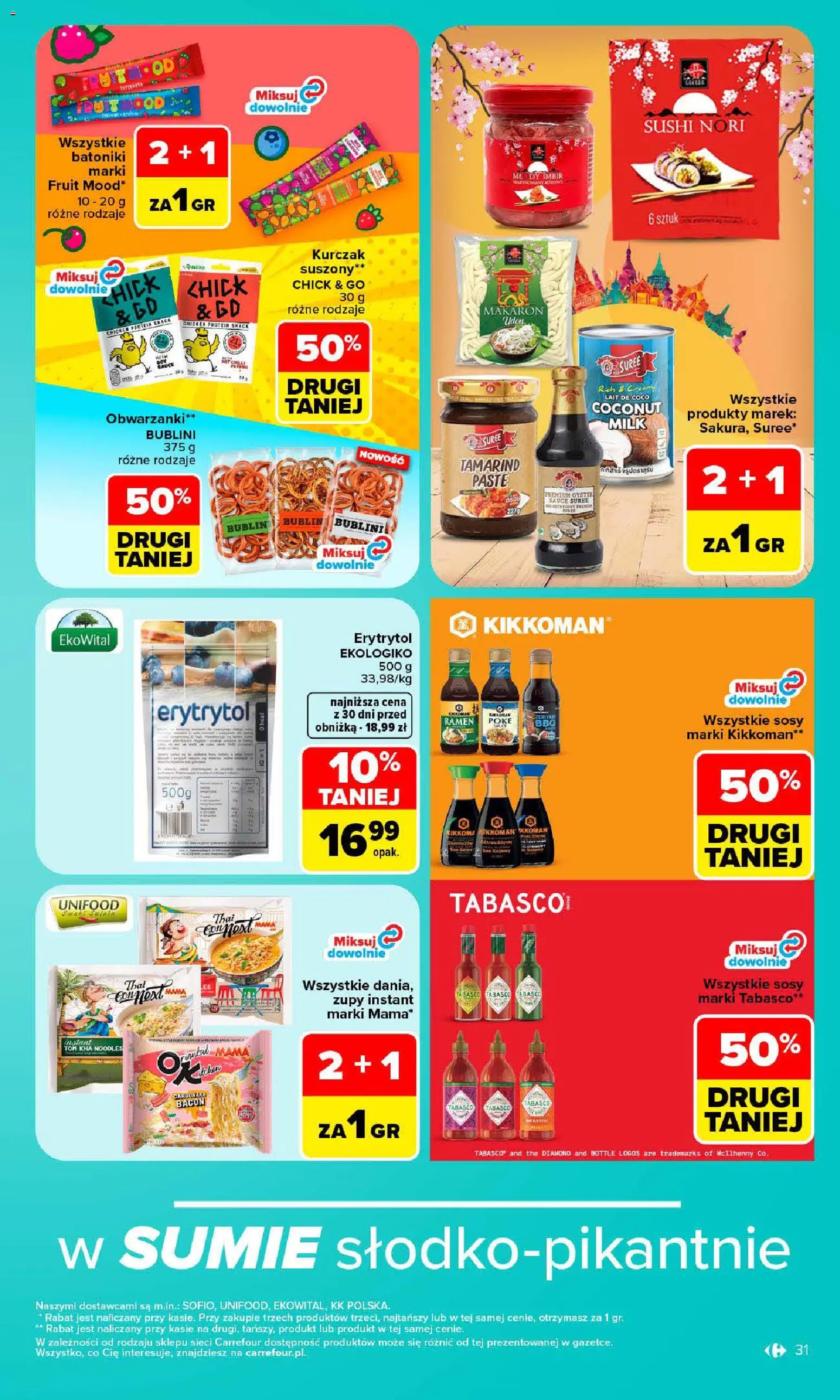 Carrefour gazetka od 19.10.2026 | Strona: 31 | Produkty: Carbonara, Imbir, Kurczak, Sushi