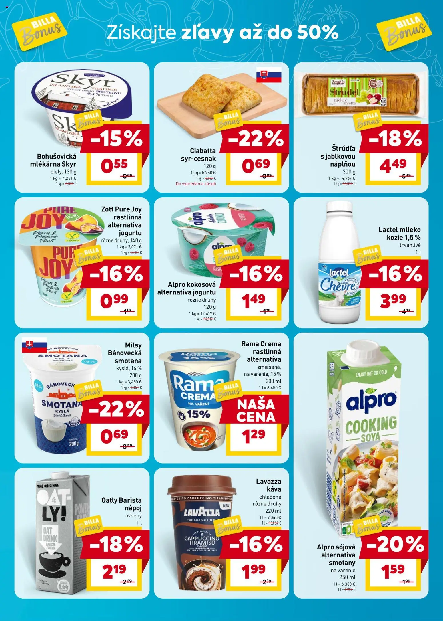 Nové Billa akcie – leták je platný od 12.08.2026 | Strana: 3 | Produkty: Mlieko, Káva, Skyr, Cappuccino